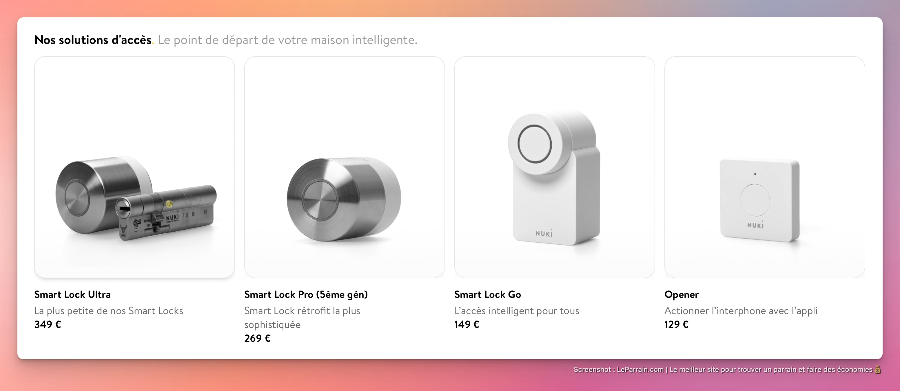 Capture d'écran 5 du programme de parrainage Nuki