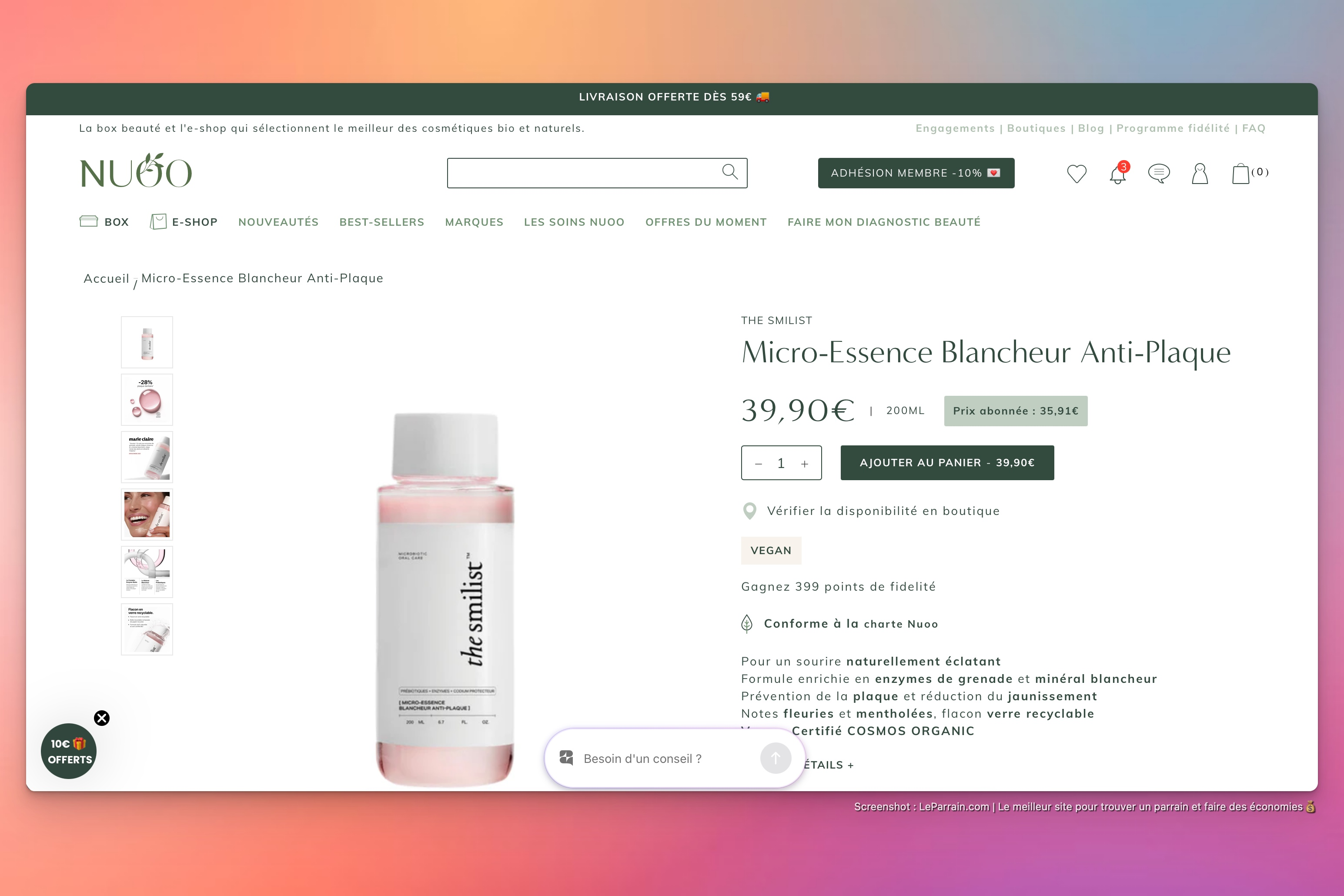 Capture d'écran 4 du programme de parrainage Nuoo