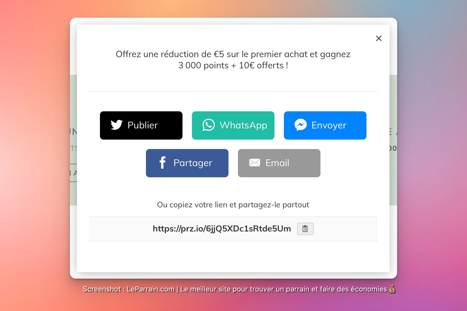 Capture d'écran 6 du programme de parrainage Nuoo