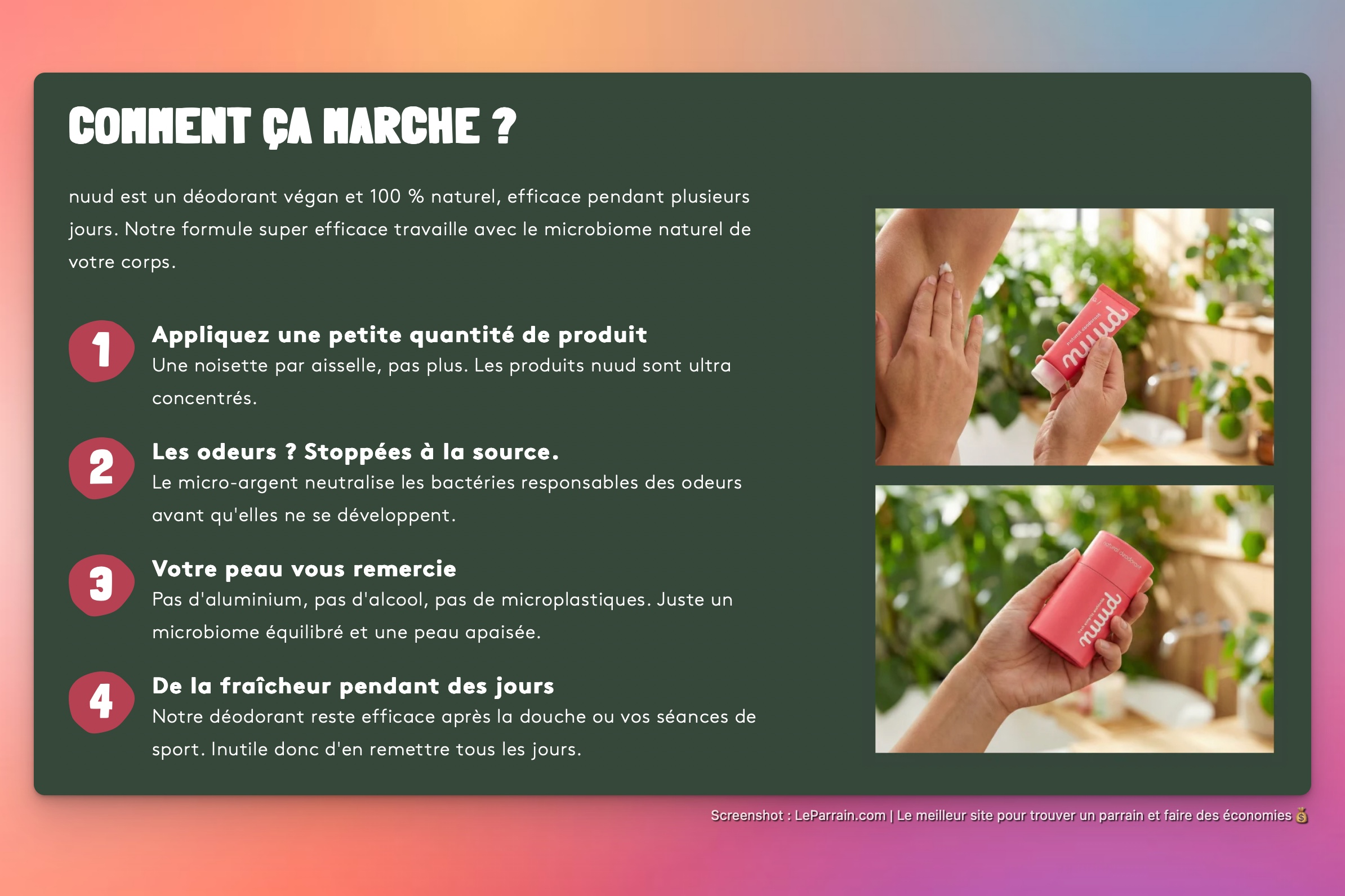 Capture d'écran 3 du programme de parrainage Nuud