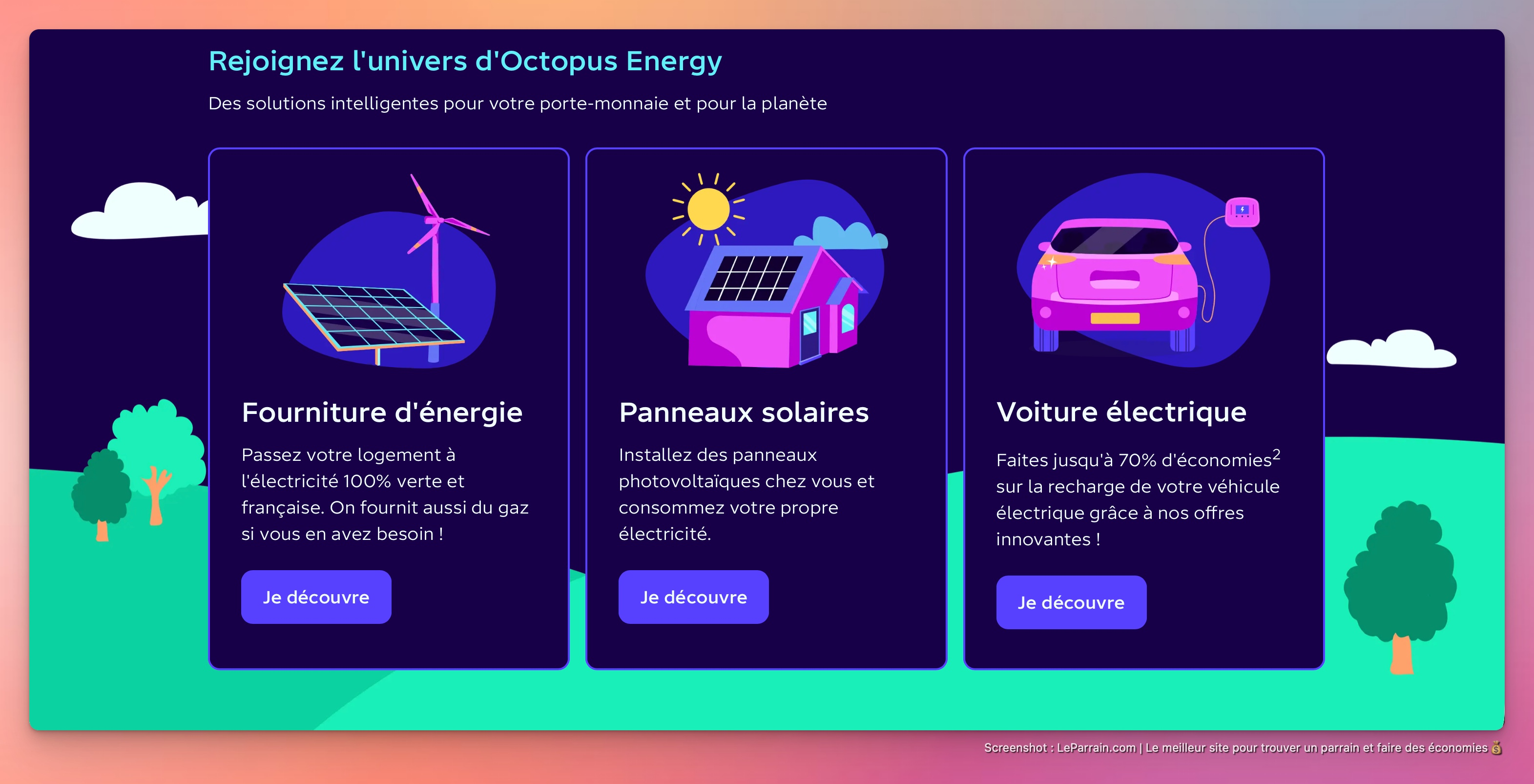 Capture d'écran 1 du programme de parrainage Octopus Energy