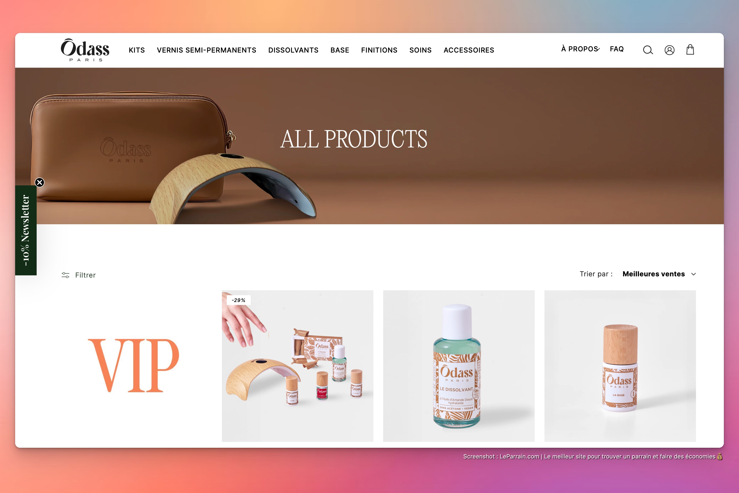 Capture d'écran 1 du programme de parrainage Ôdass Paris