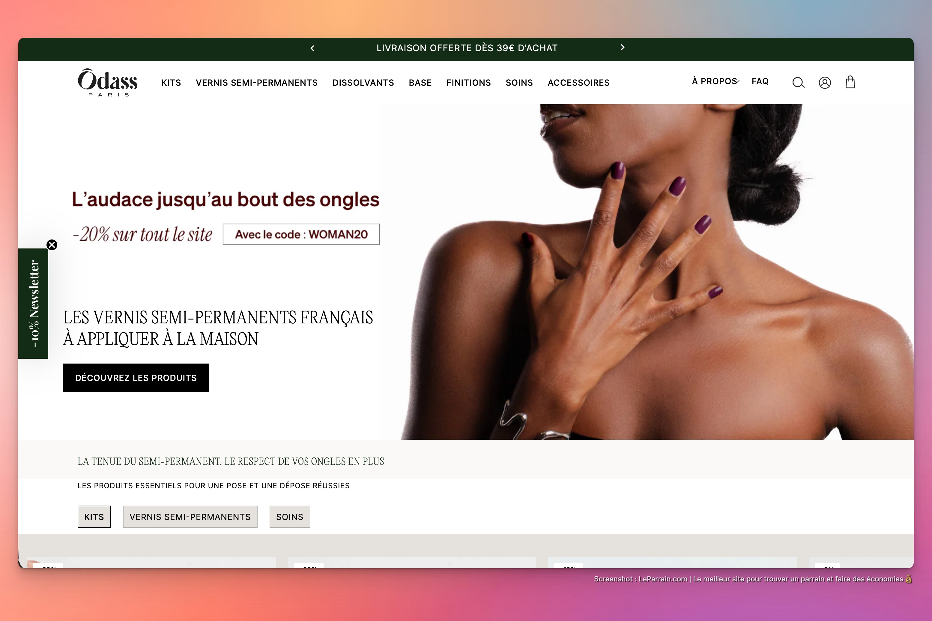 Capture d'écran 2 du programme de parrainage Ôdass Paris