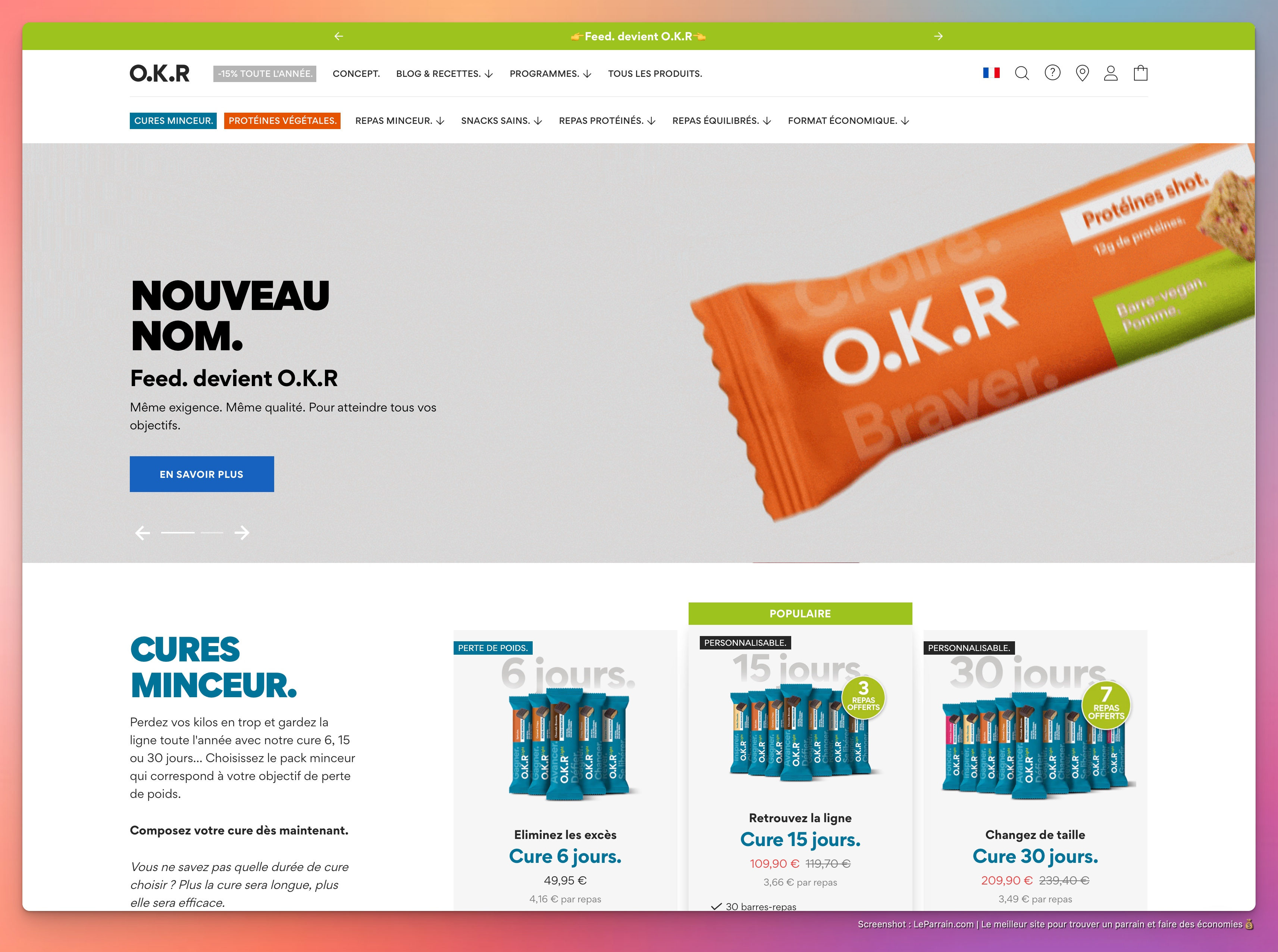 Capture d'écran 1 du programme de parrainage O.K.R.