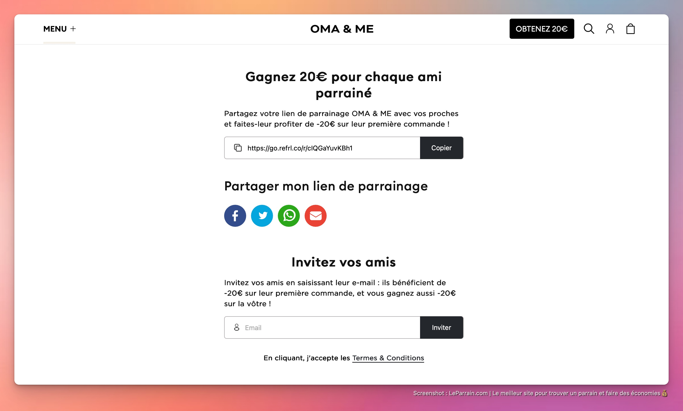 Capture d'écran 4 du programme de parrainage Oma & me