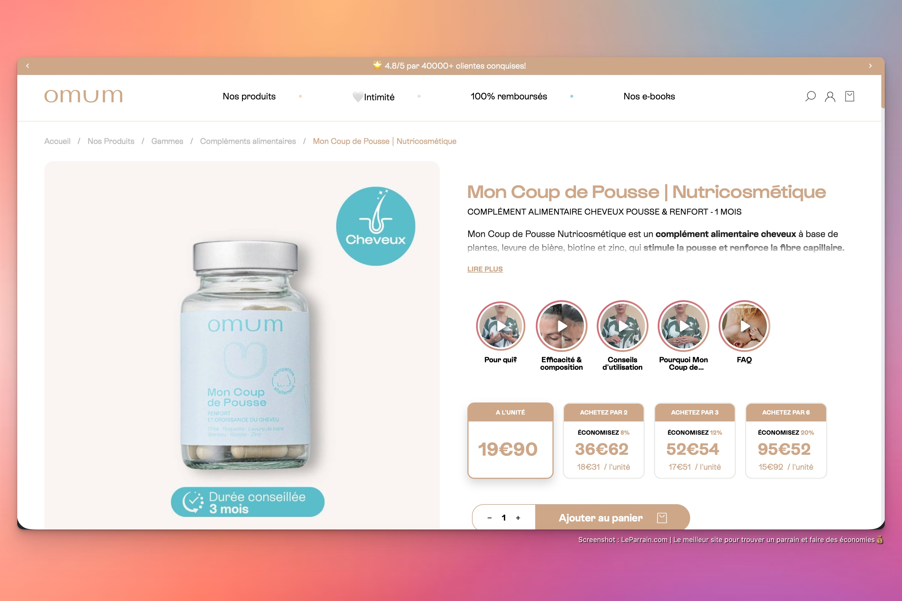 Capture d'écran 4 du programme de parrainage Omum