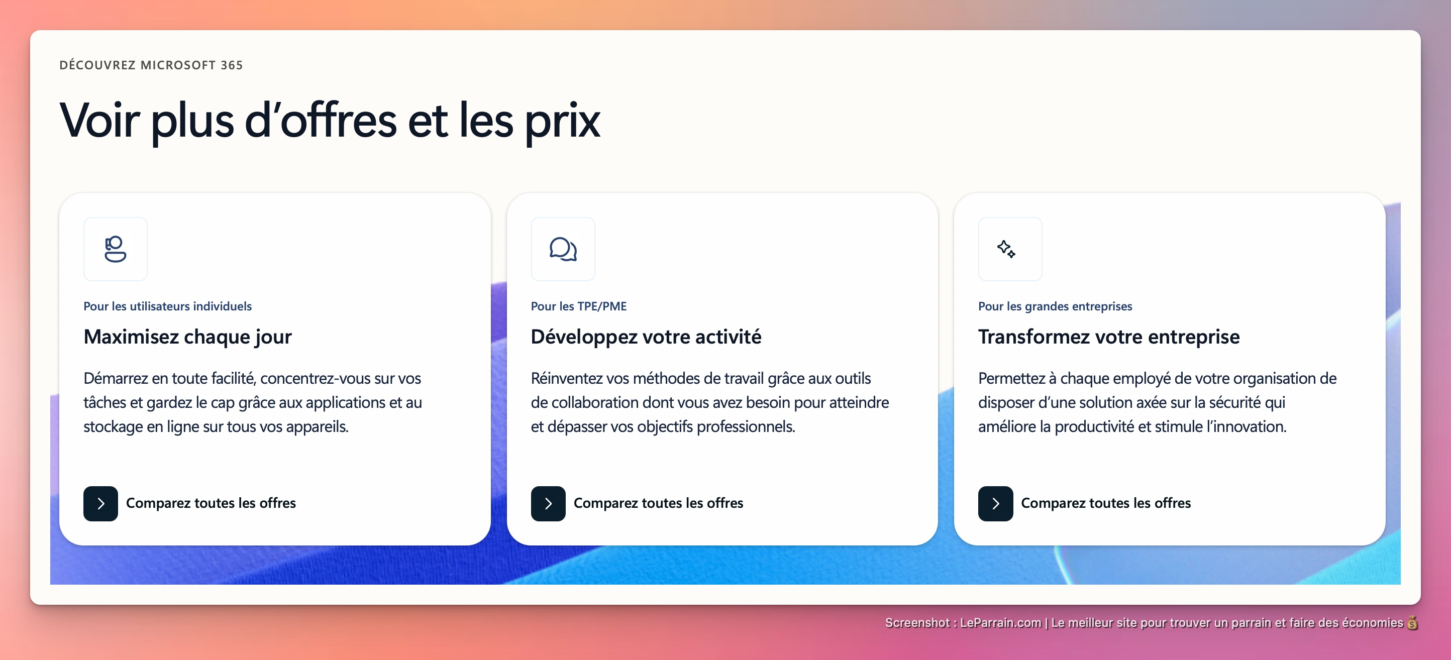 Capture d'écran 1 du programme de parrainage OneDrive