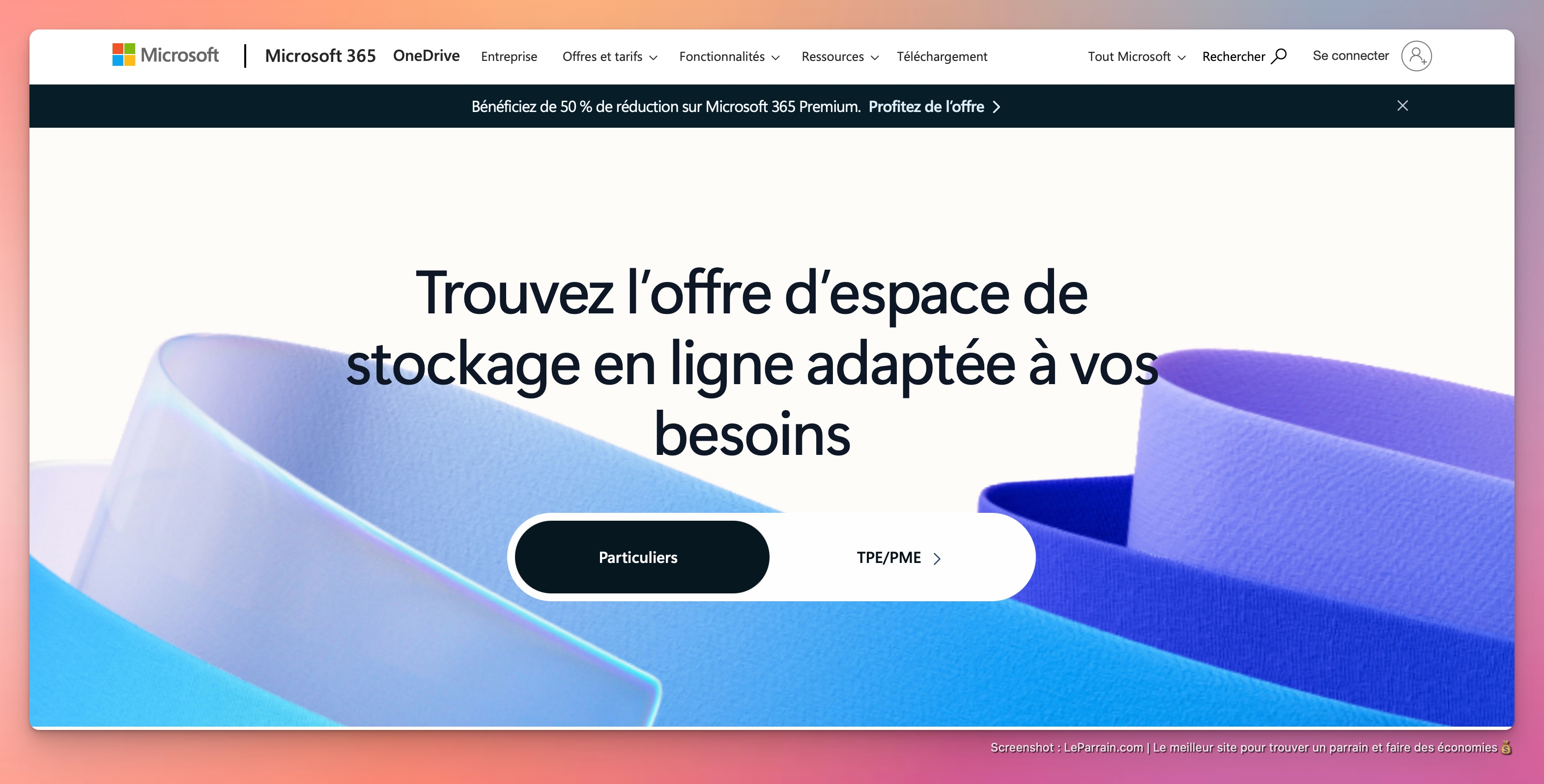 Capture d'écran 3 du programme de parrainage OneDrive