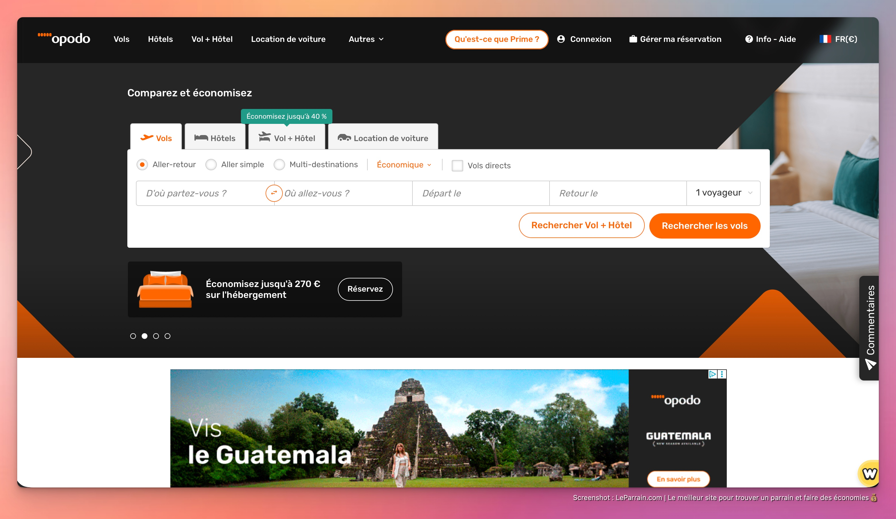 Capture d'écran 2 du programme de parrainage Opodo