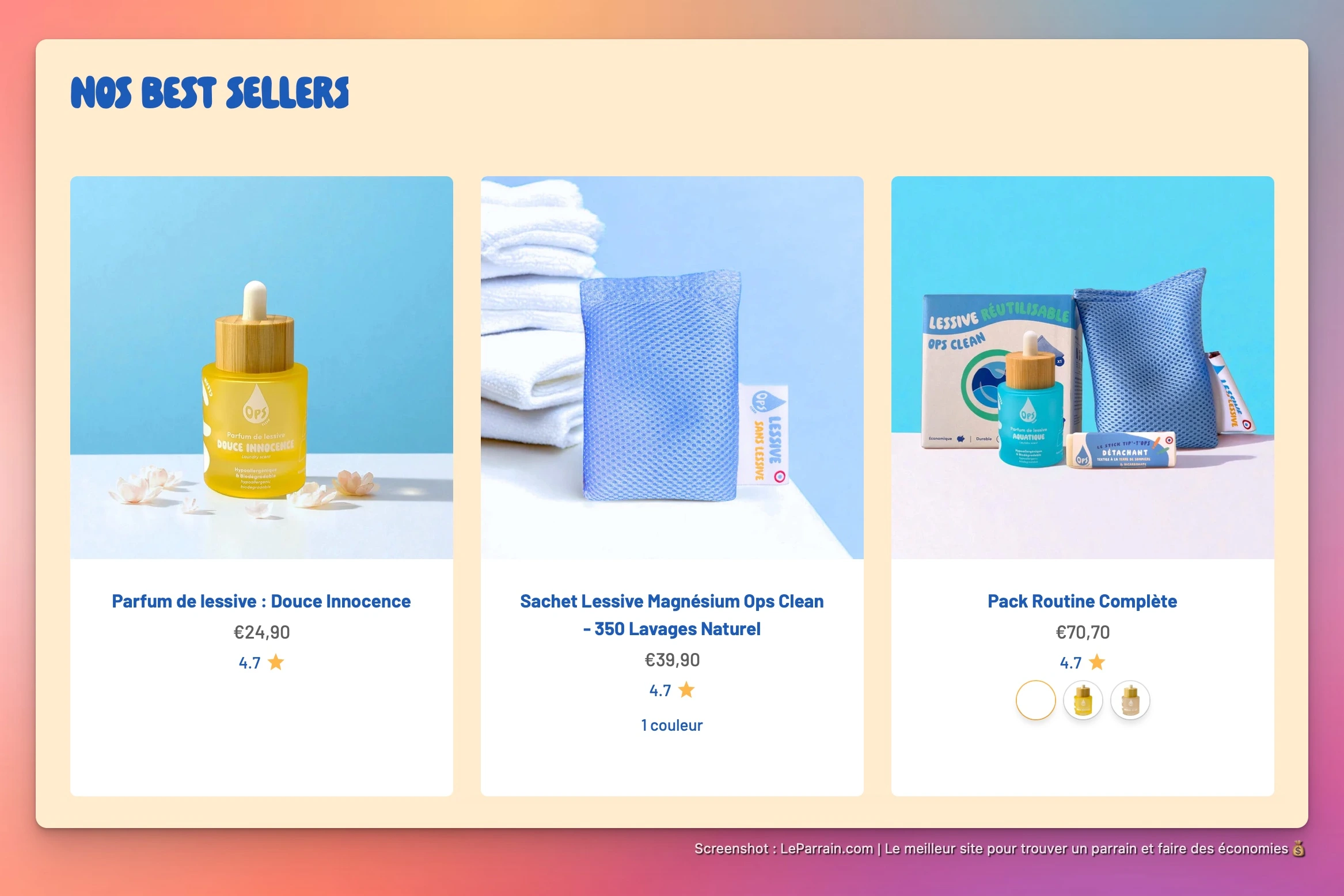 Capture d'écran 2 du programme de parrainage Ops Clean