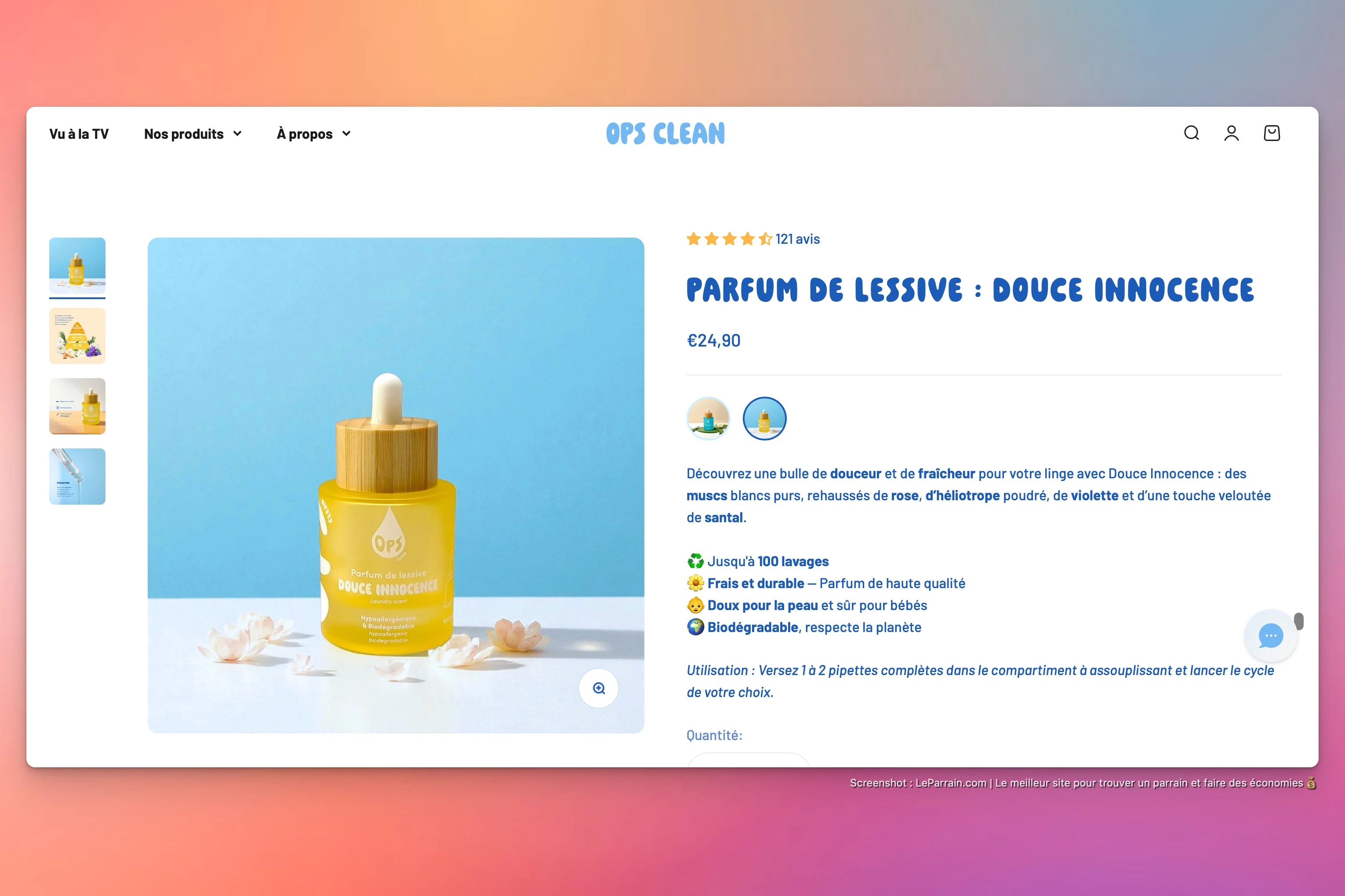 Capture d'écran 3 du programme de parrainage Ops Clean