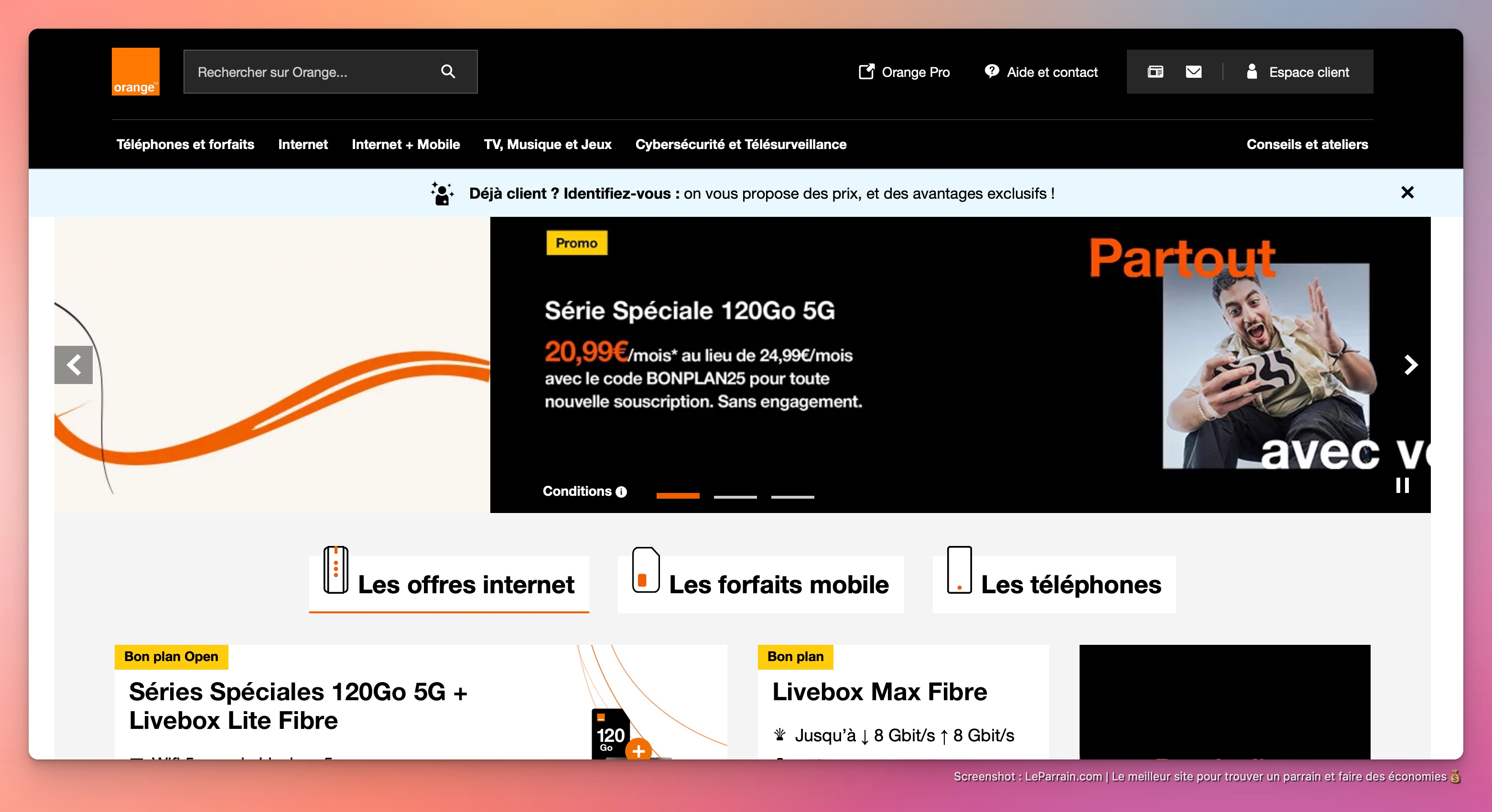 Capture d'écran 1 du programme de parrainage Orange