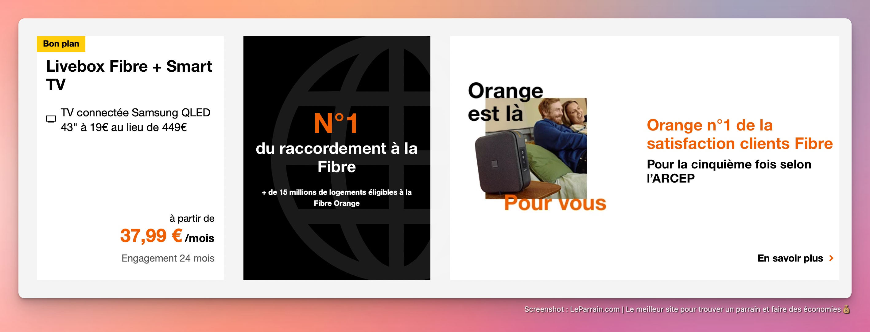 Capture d'écran 2 du programme de parrainage Orange