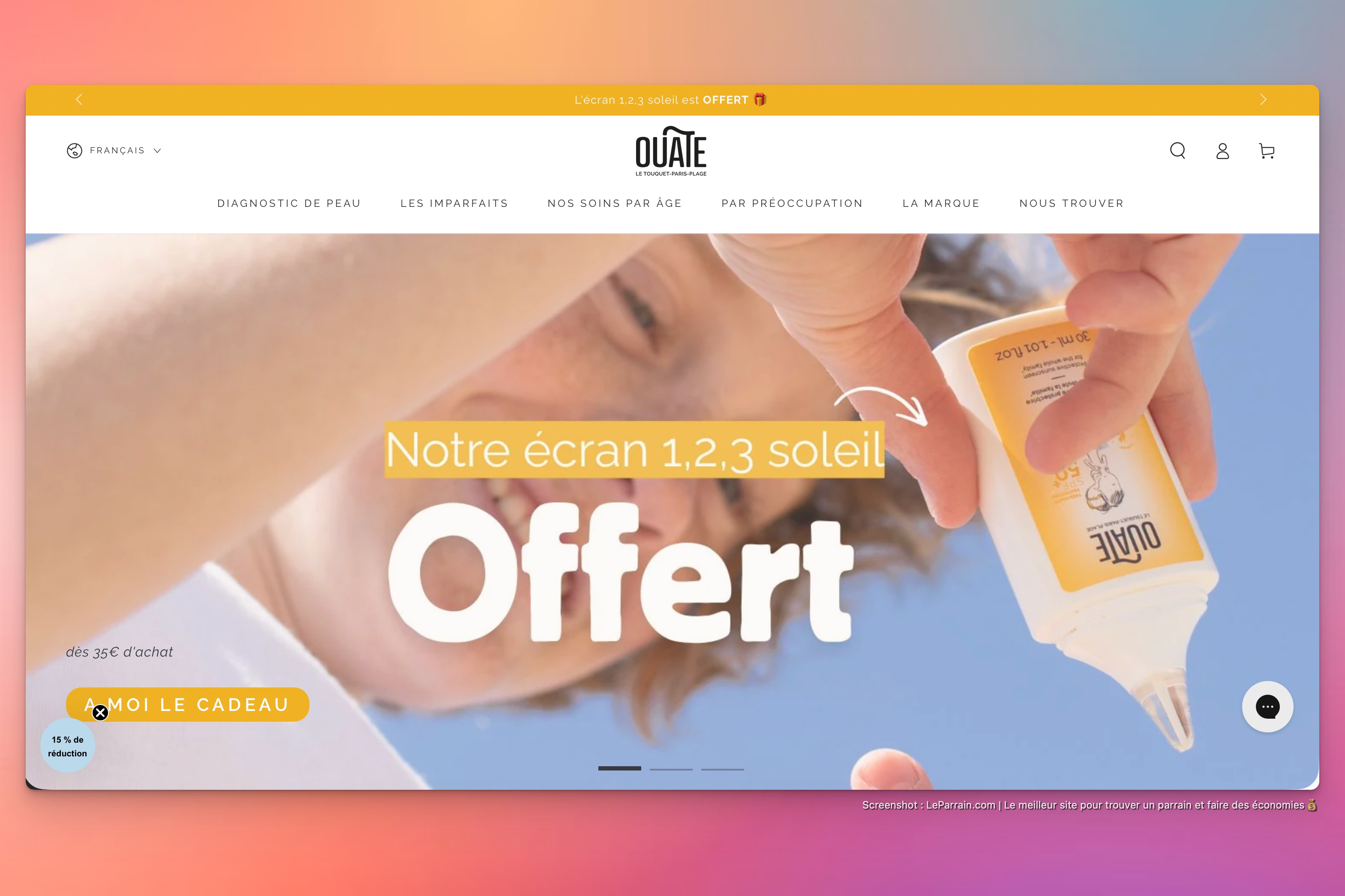 Capture d'écran 2 du programme de parrainage Ouate Paris