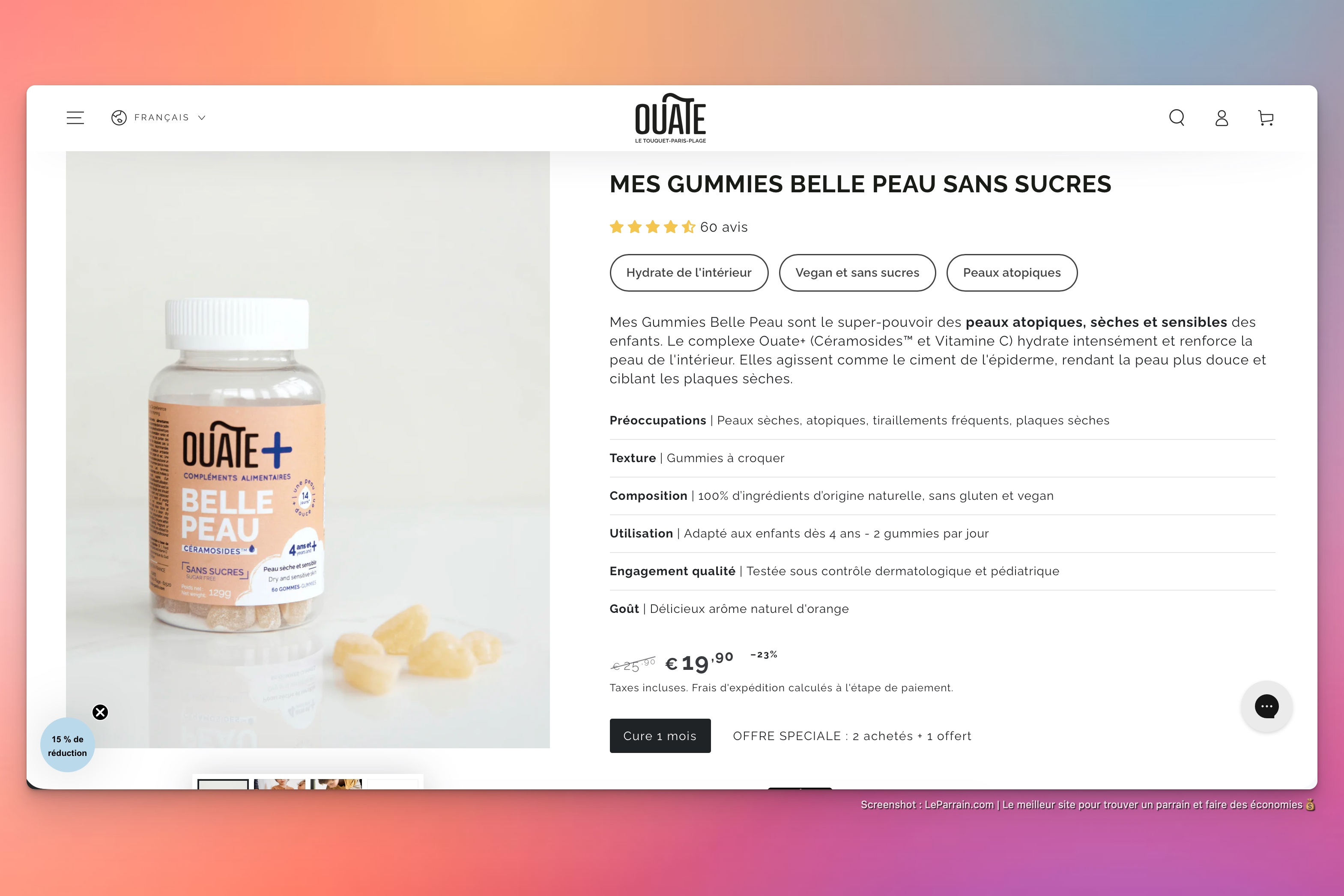 Capture d'écran 3 du programme de parrainage Ouate Paris