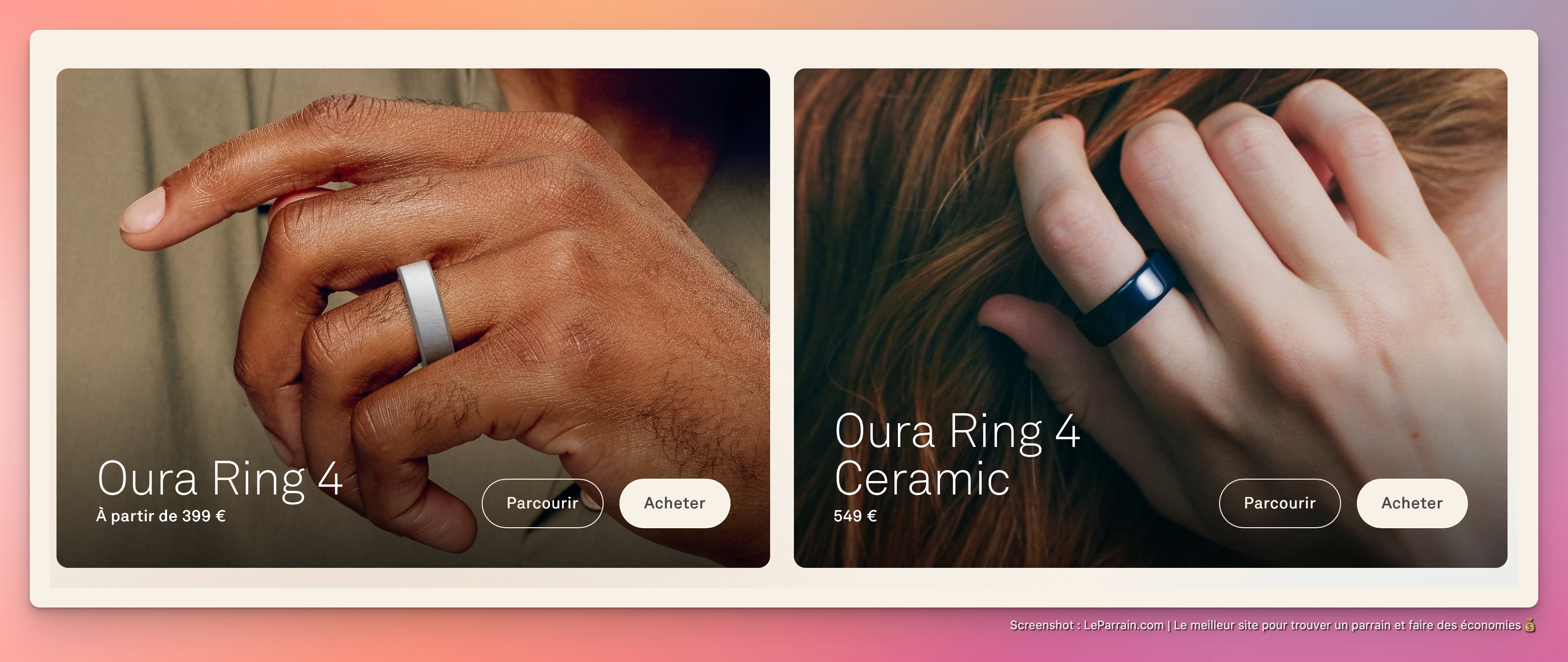 Capture d'écran 2 du programme de parrainage Oura