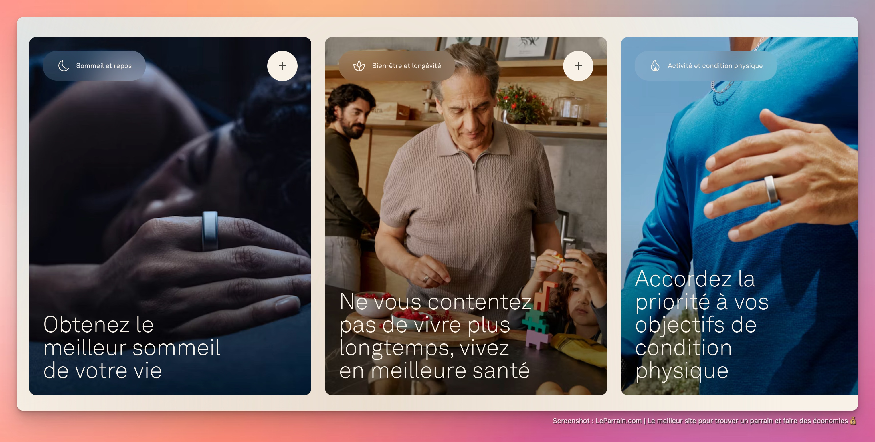 Capture d'écran 3 du programme de parrainage Oura