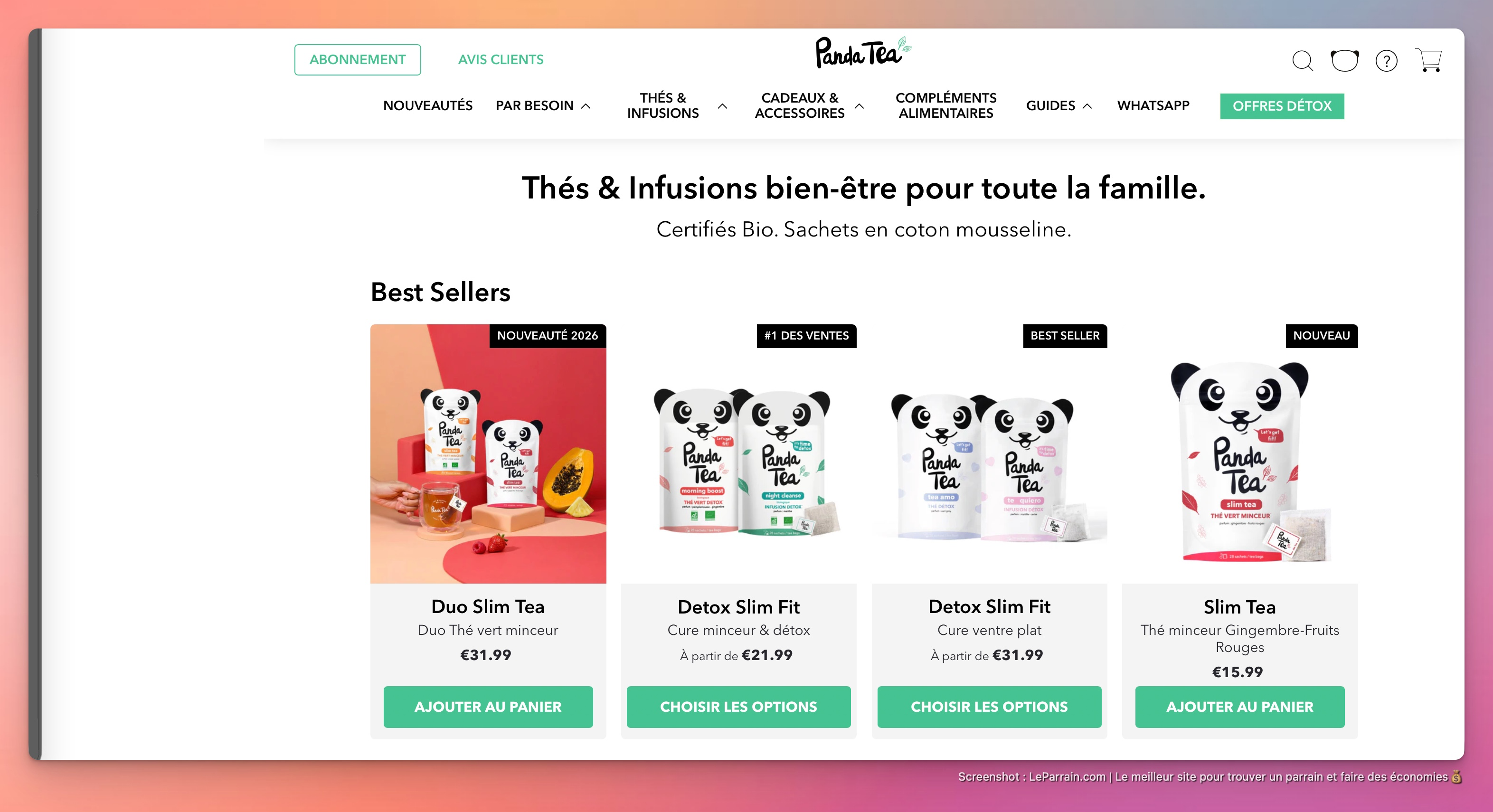 Capture d'écran 3 du programme de parrainage Panda Tea