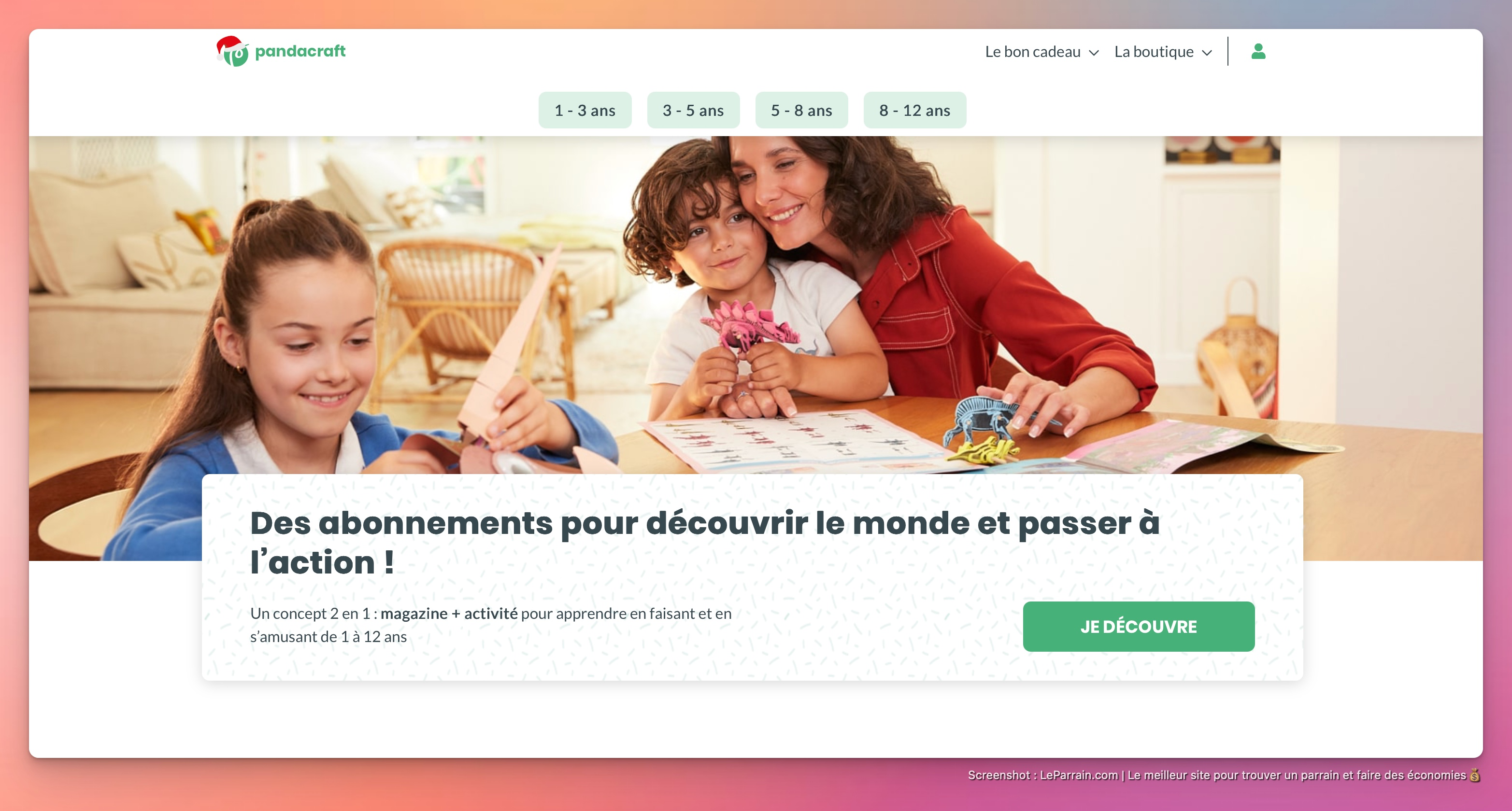 Capture d'écran 3 du programme de parrainage Pandacraft