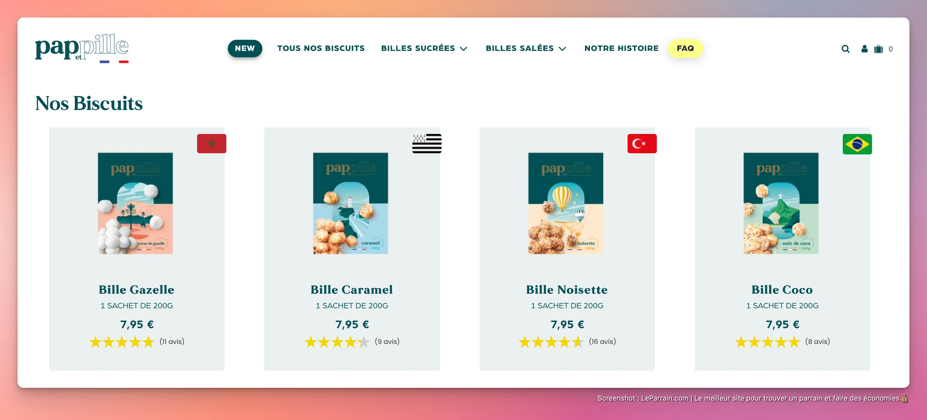 Capture d'écran 1 du programme de parrainage Papetpille