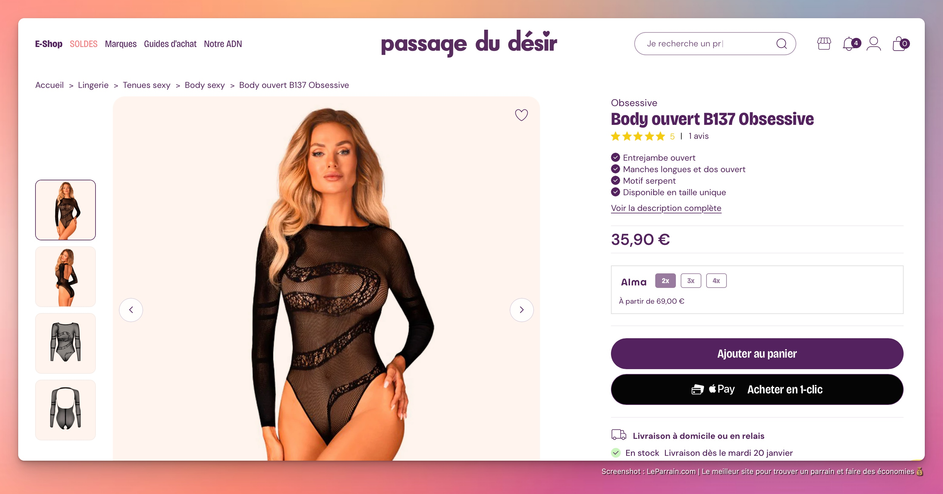 Capture d'écran 4 du programme de parrainage Passage du désir