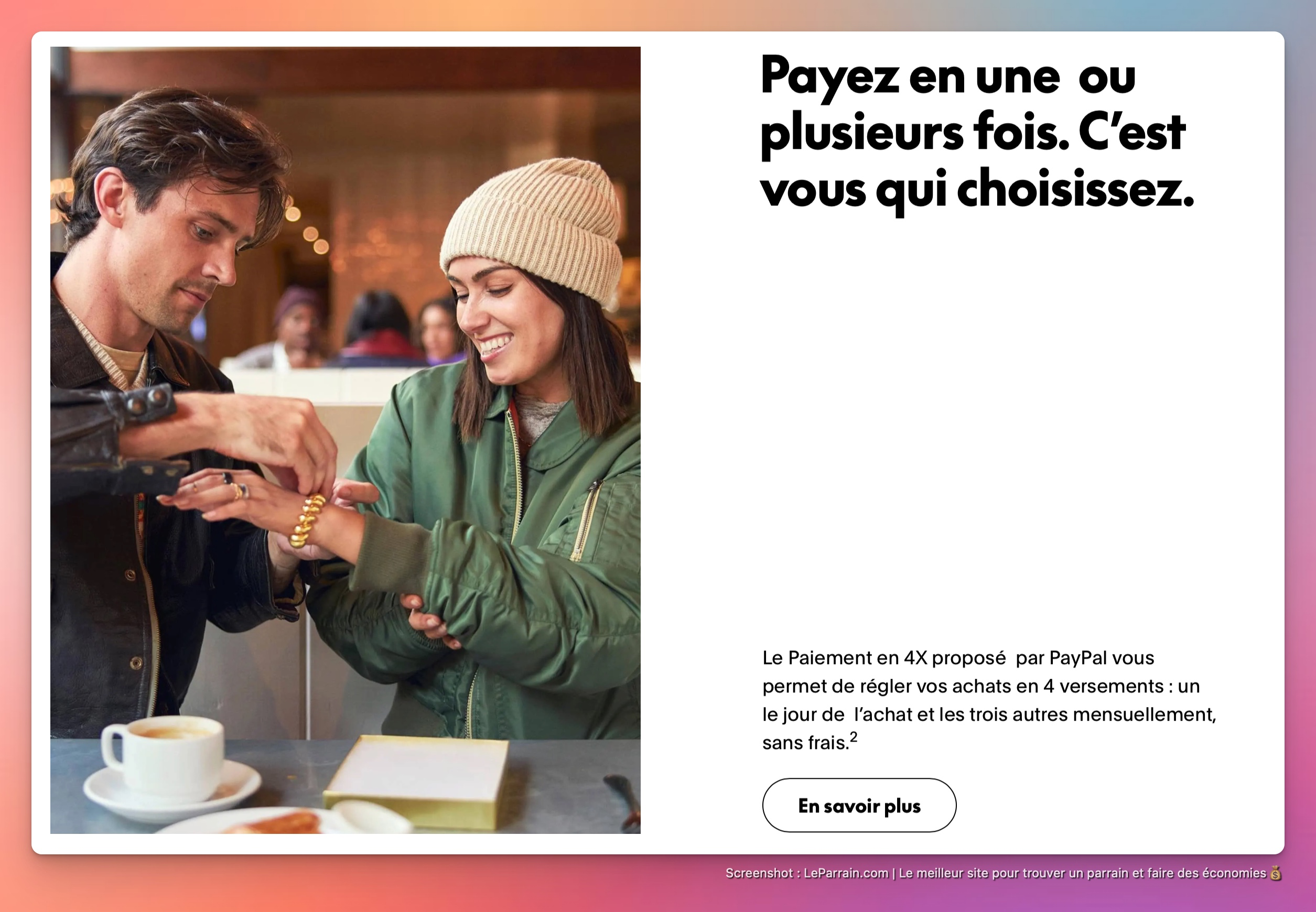 Capture d'écran 2 du programme de parrainage PayPal