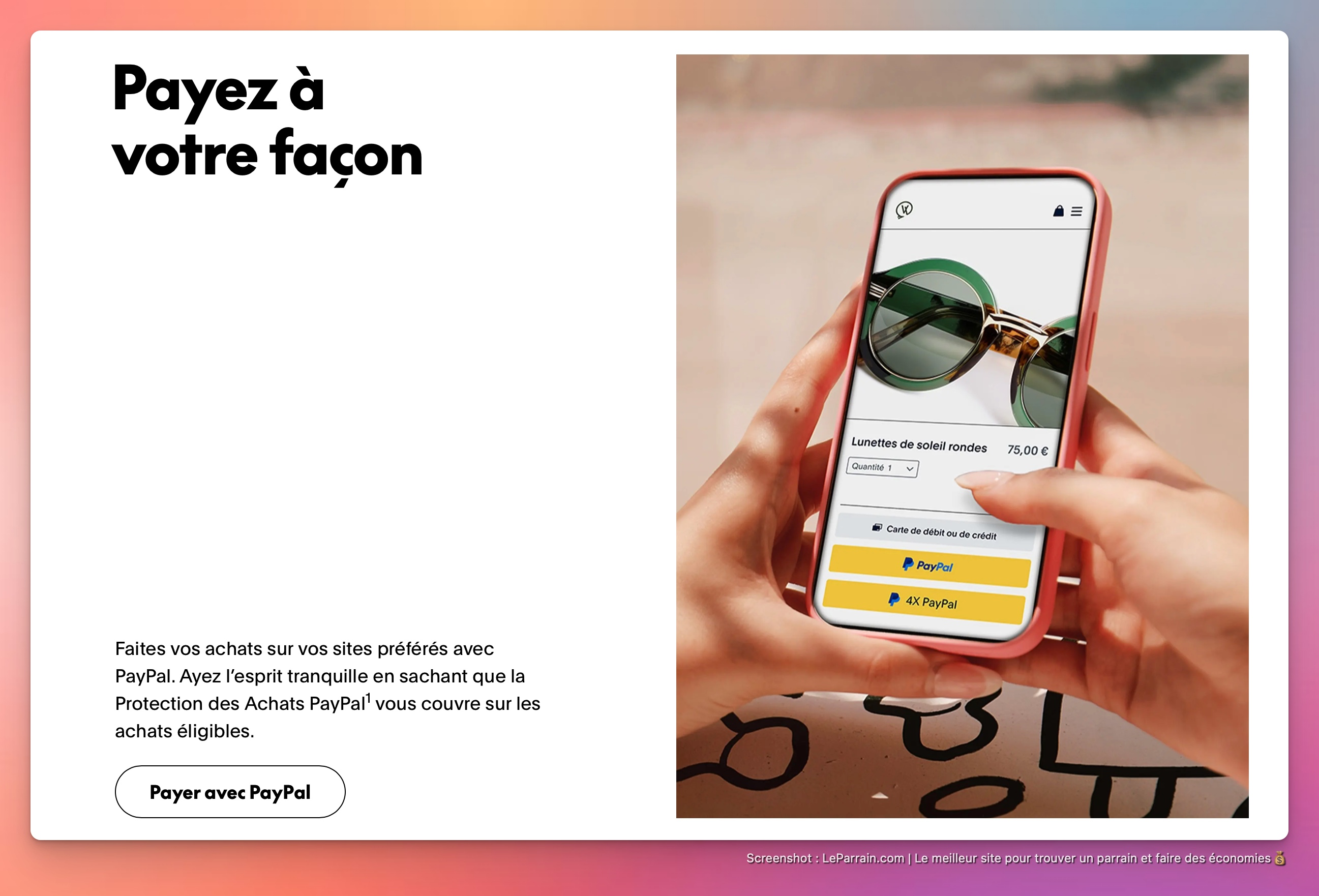 Capture d'écran 3 du programme de parrainage PayPal