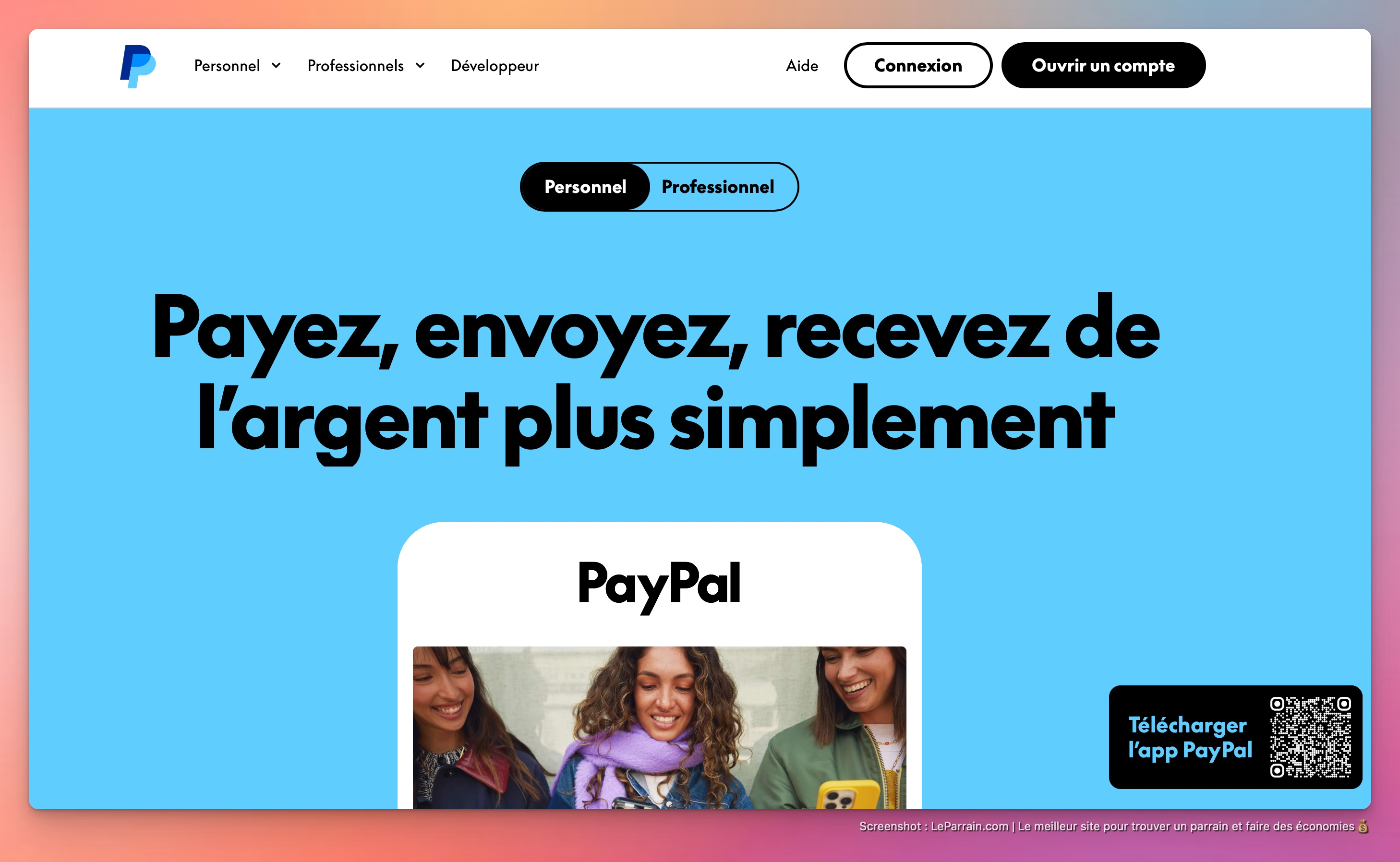 Capture d'écran 4 du programme de parrainage PayPal