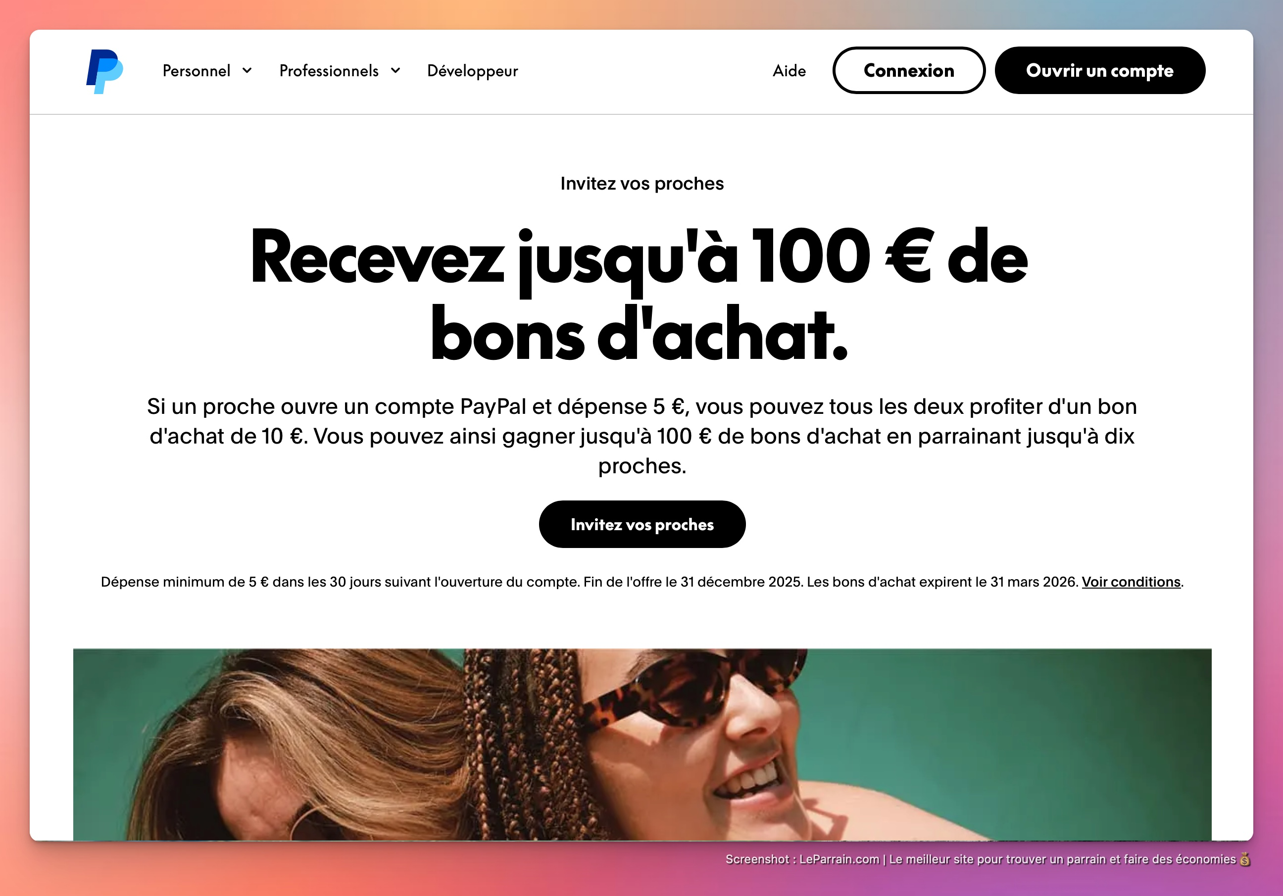 Capture d'écran 5 du programme de parrainage PayPal
