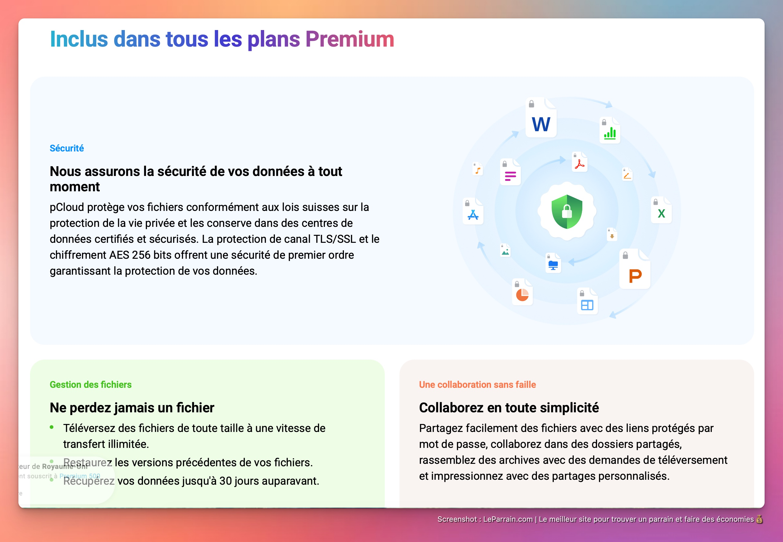 Capture d'écran 1 du programme de parrainage pCloud