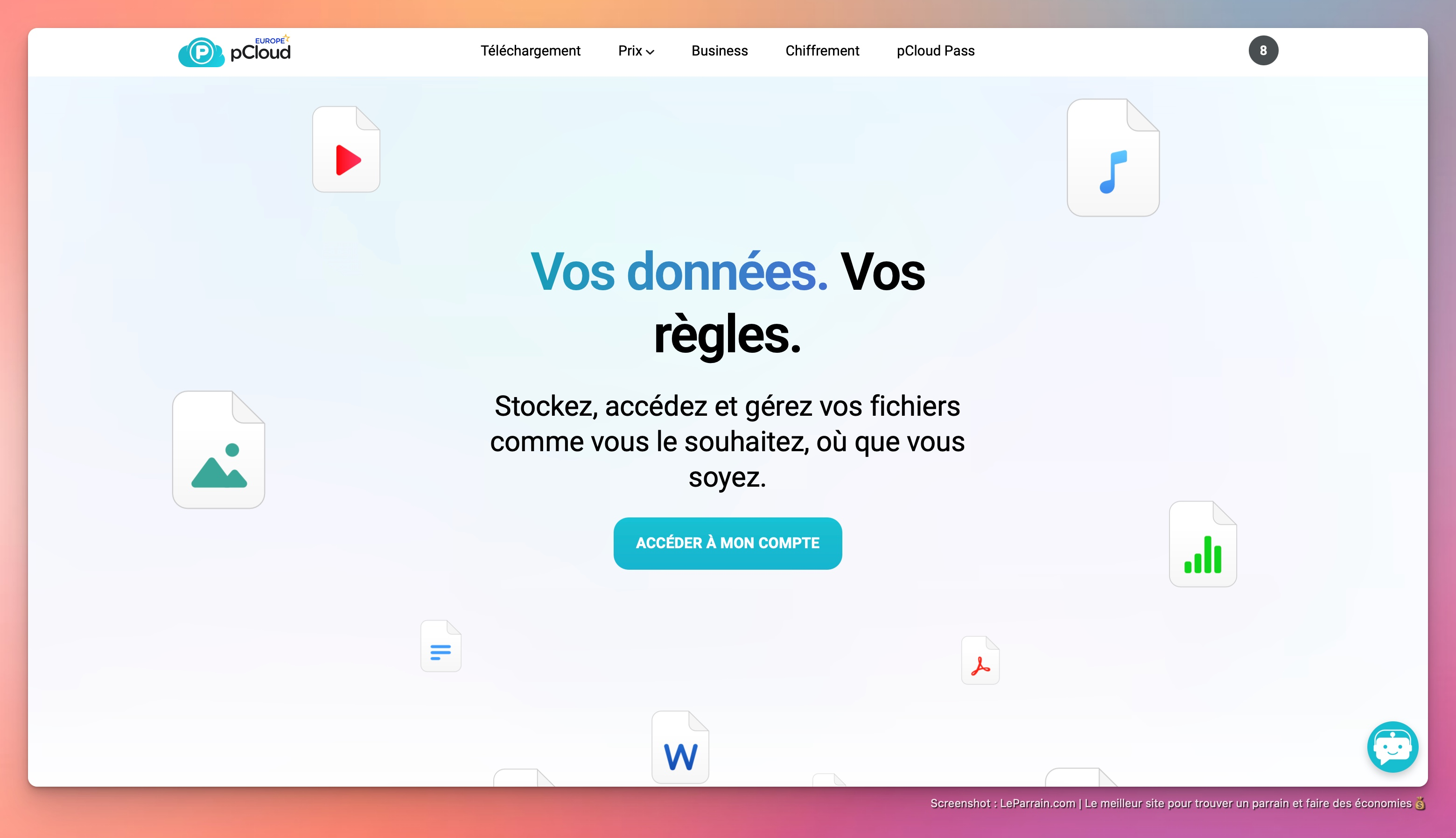 Capture d'écran 3 du programme de parrainage pCloud