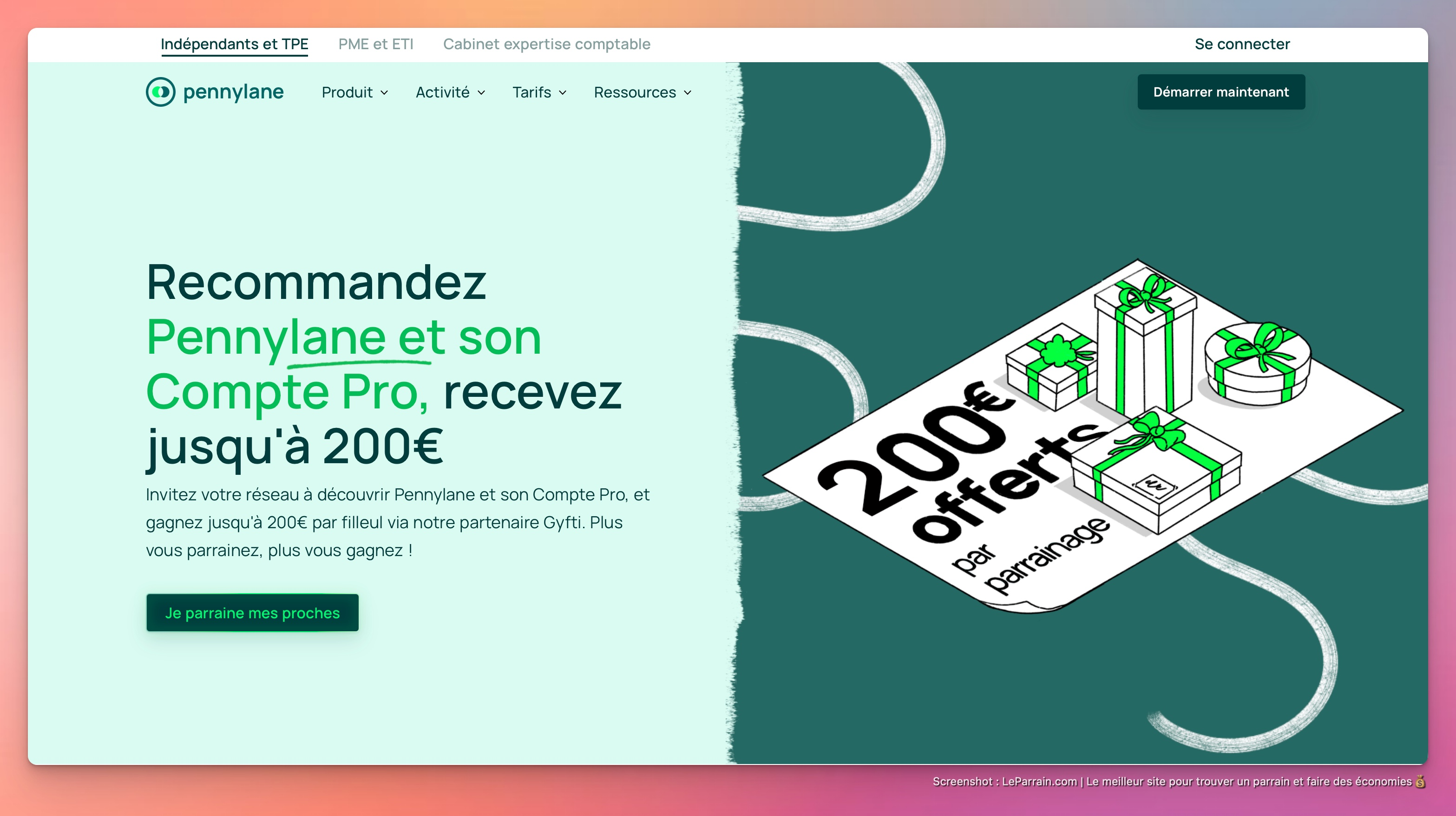 Capture d'écran 2 du programme de parrainage Pennylane