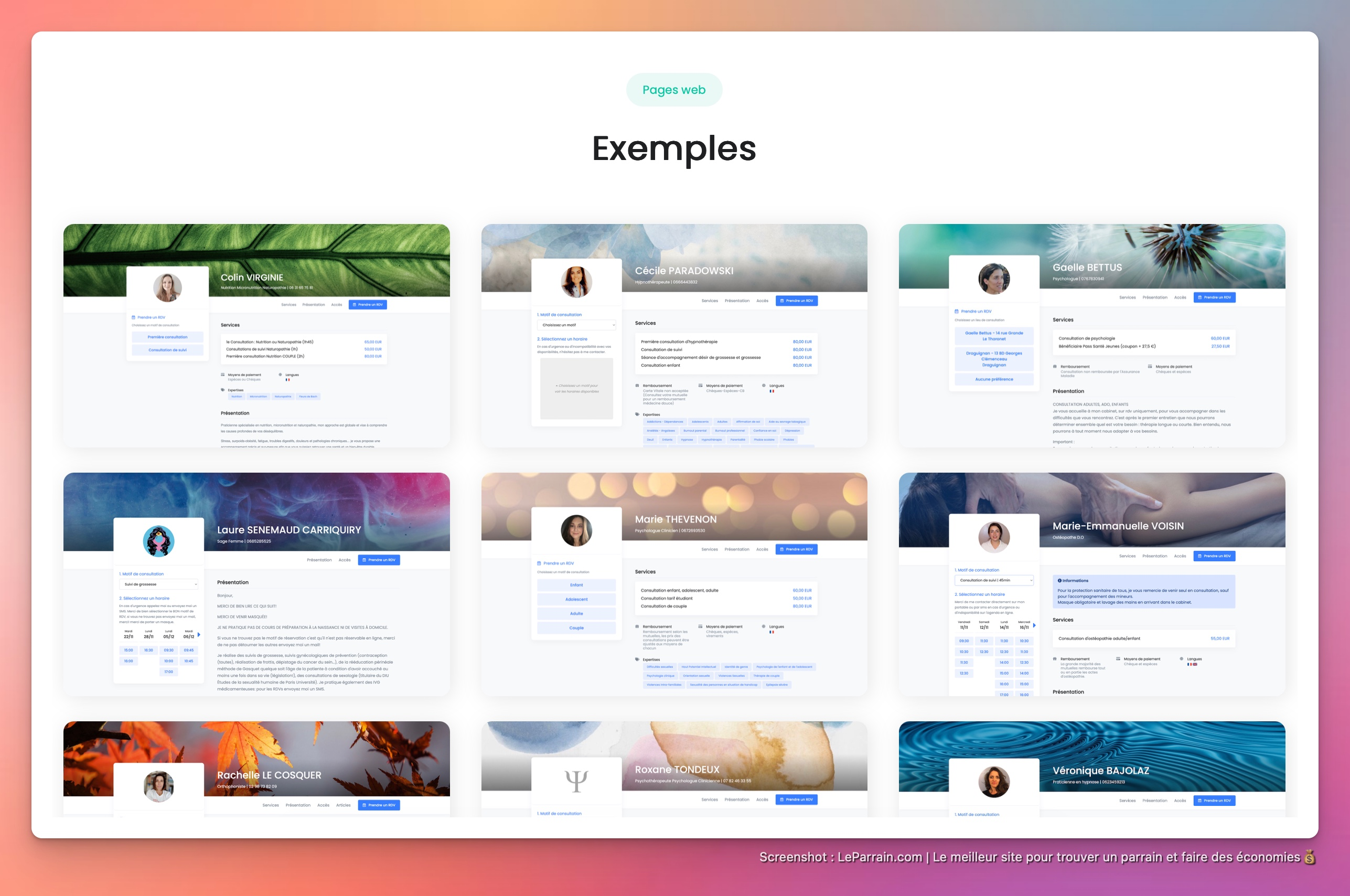 Capture d'écran 1 du programme de parrainage Perfactive