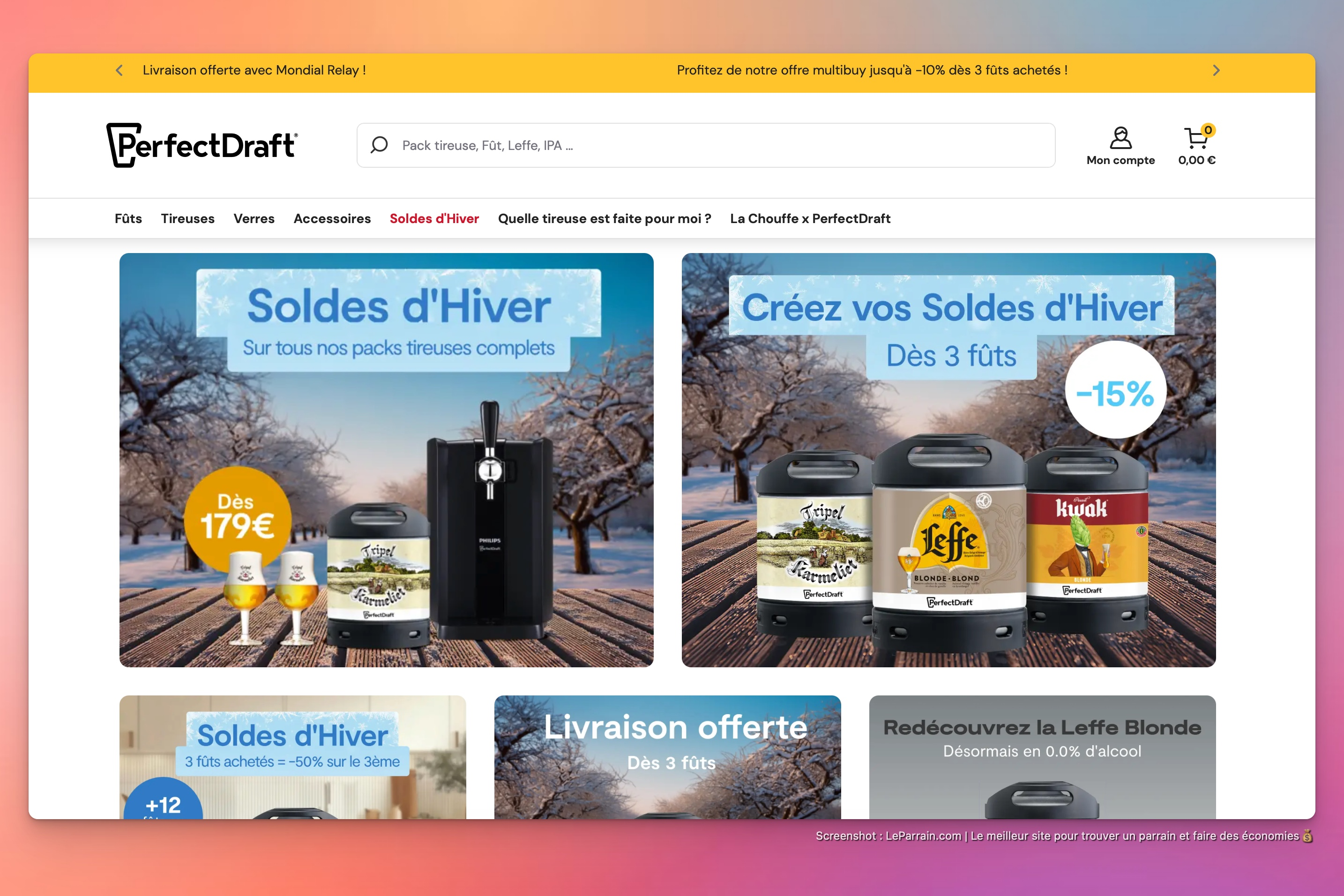 Capture d'écran 1 du programme de parrainage PerfectDraft