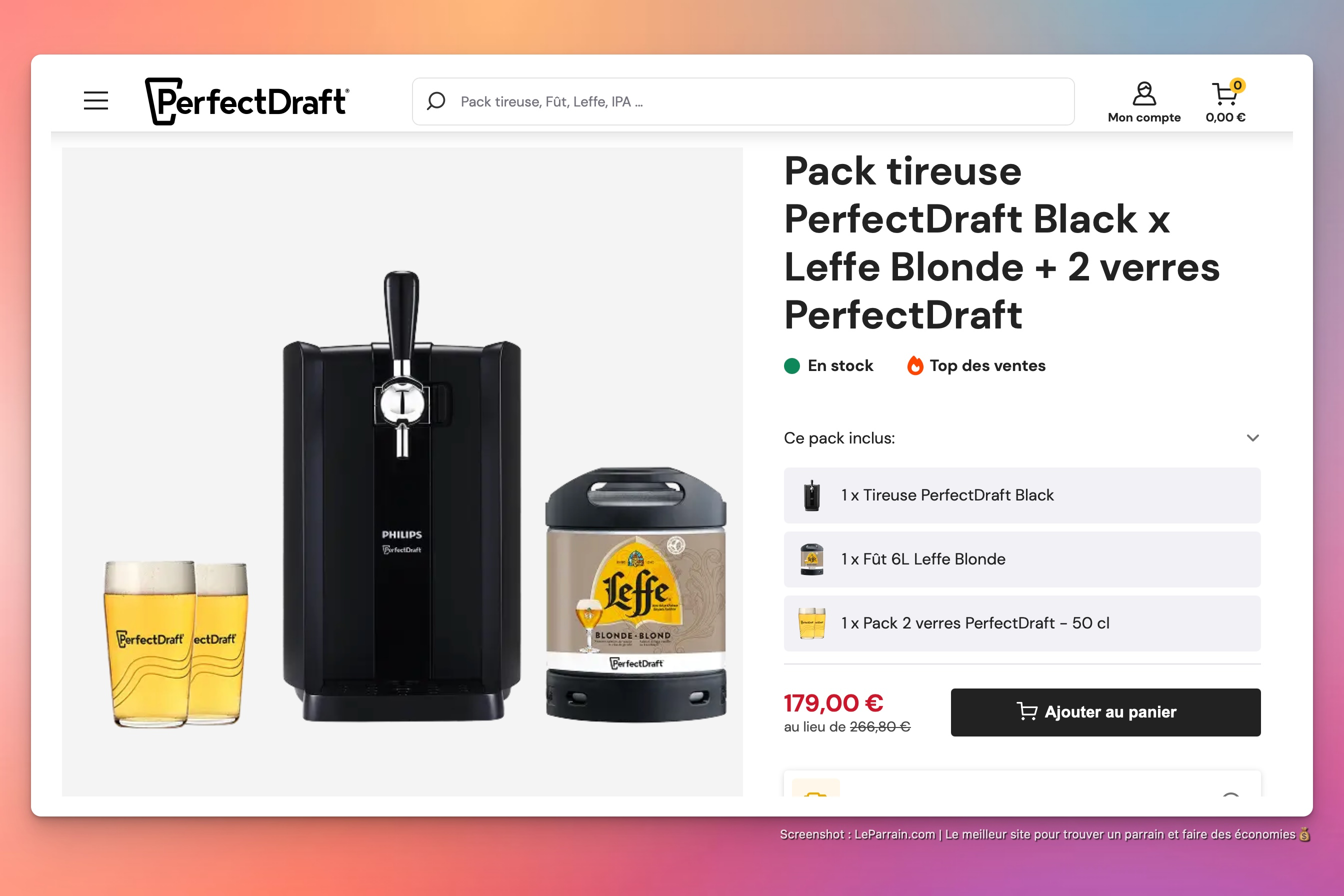 Capture d'écran 3 du programme de parrainage PerfectDraft