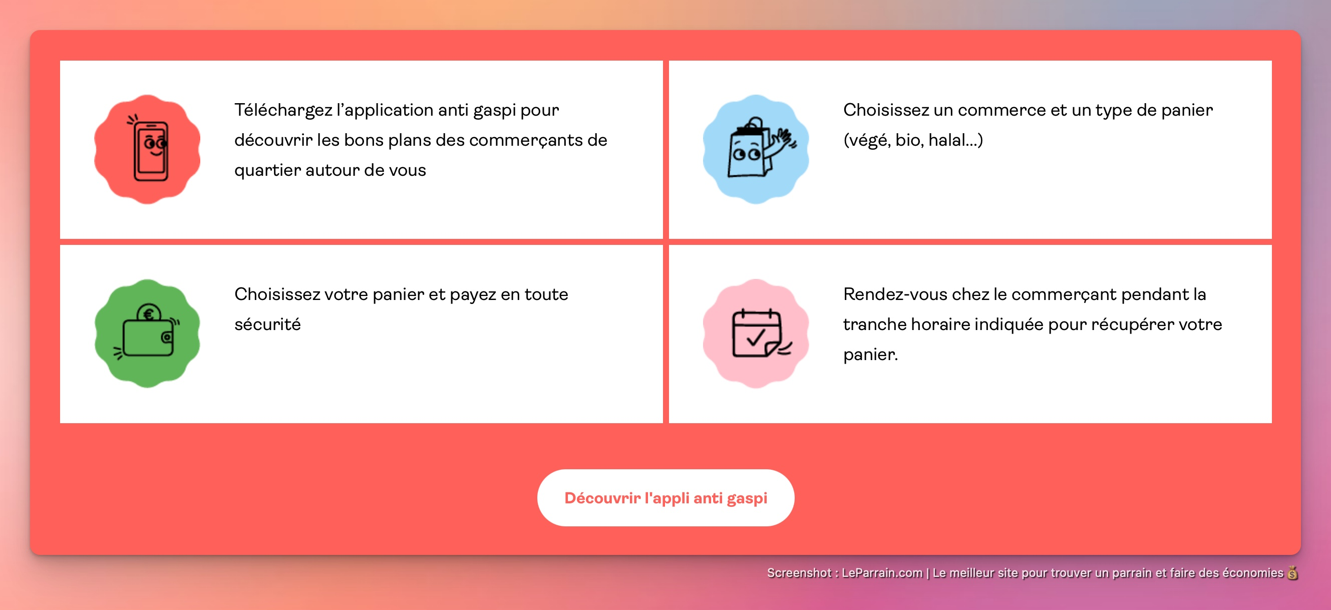 Capture d'écran 4 du programme de parrainage Phenix