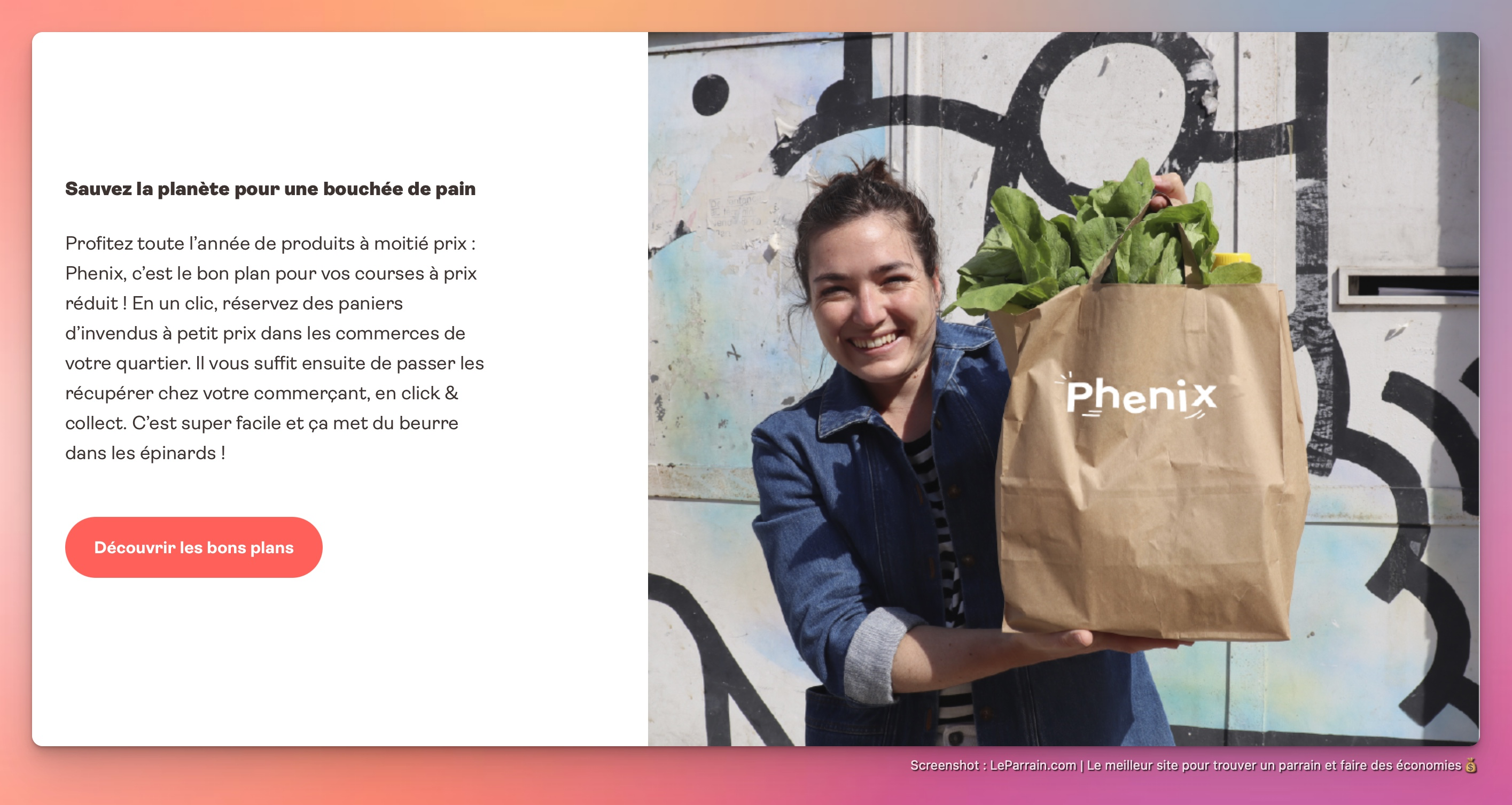 Capture d'écran 5 du programme de parrainage Phenix