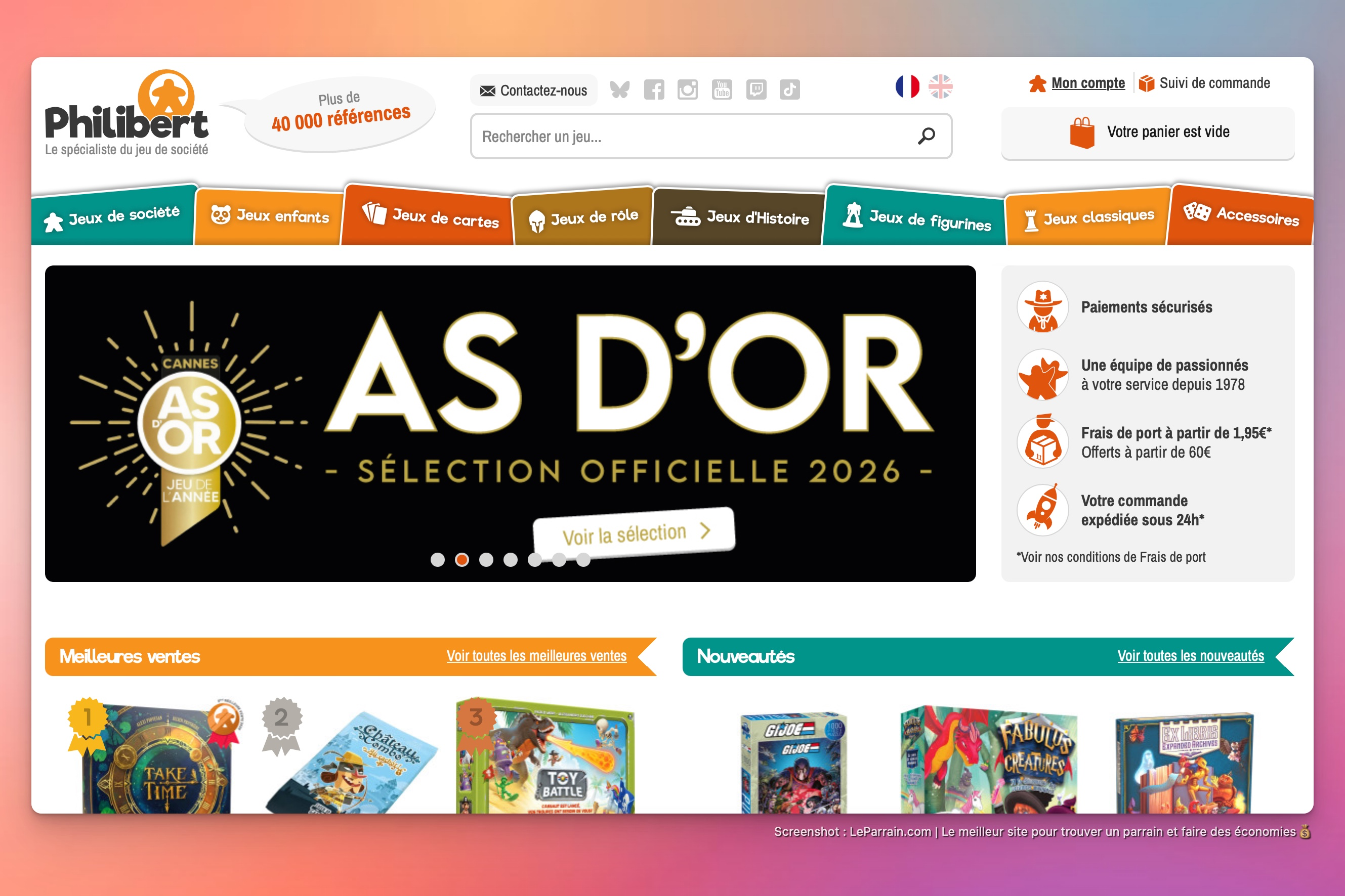 Capture d'écran 2 du programme de parrainage Philibert