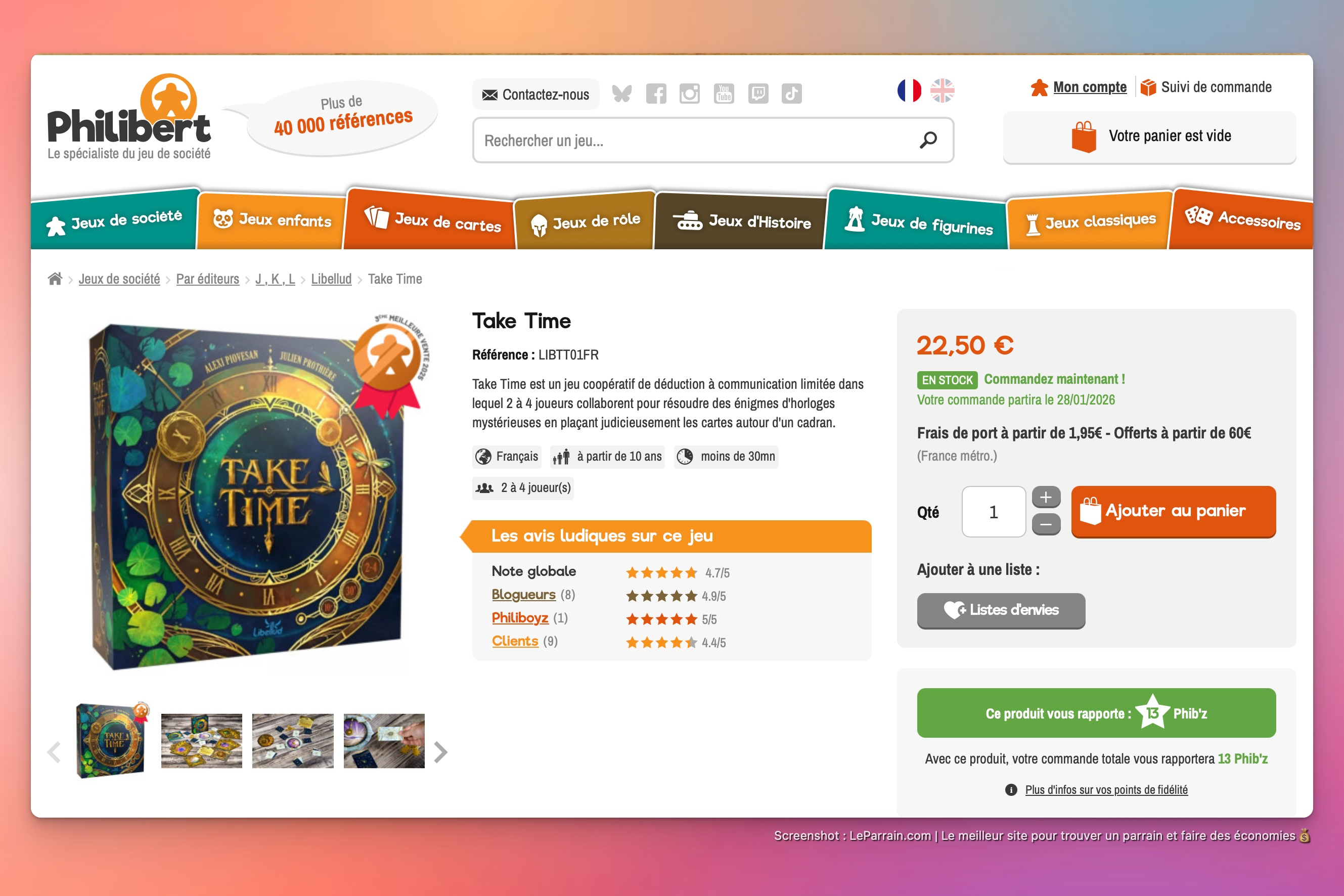 Capture d'écran 3 du programme de parrainage Philibert