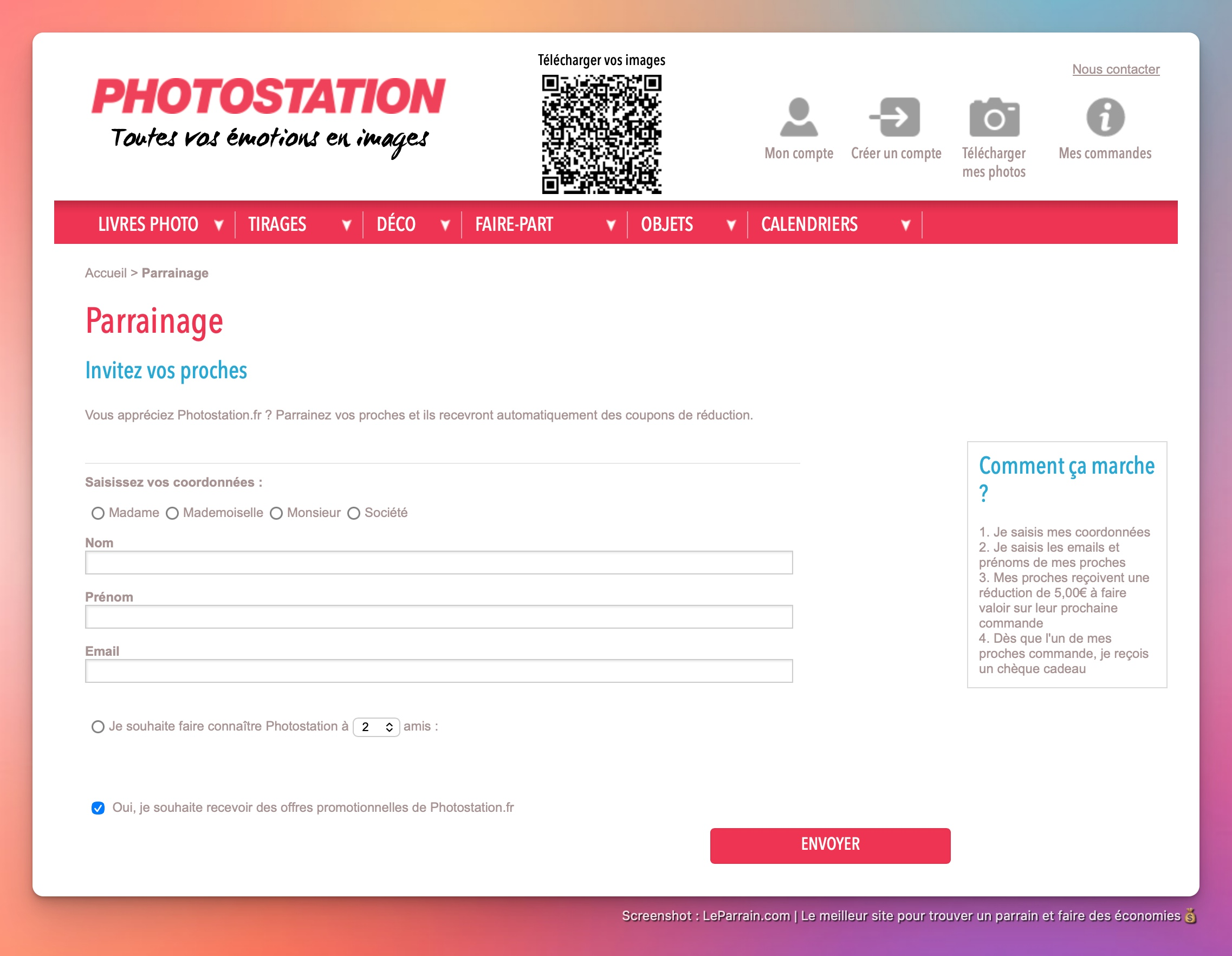 Capture d'écran 2 du programme de parrainage Photostation