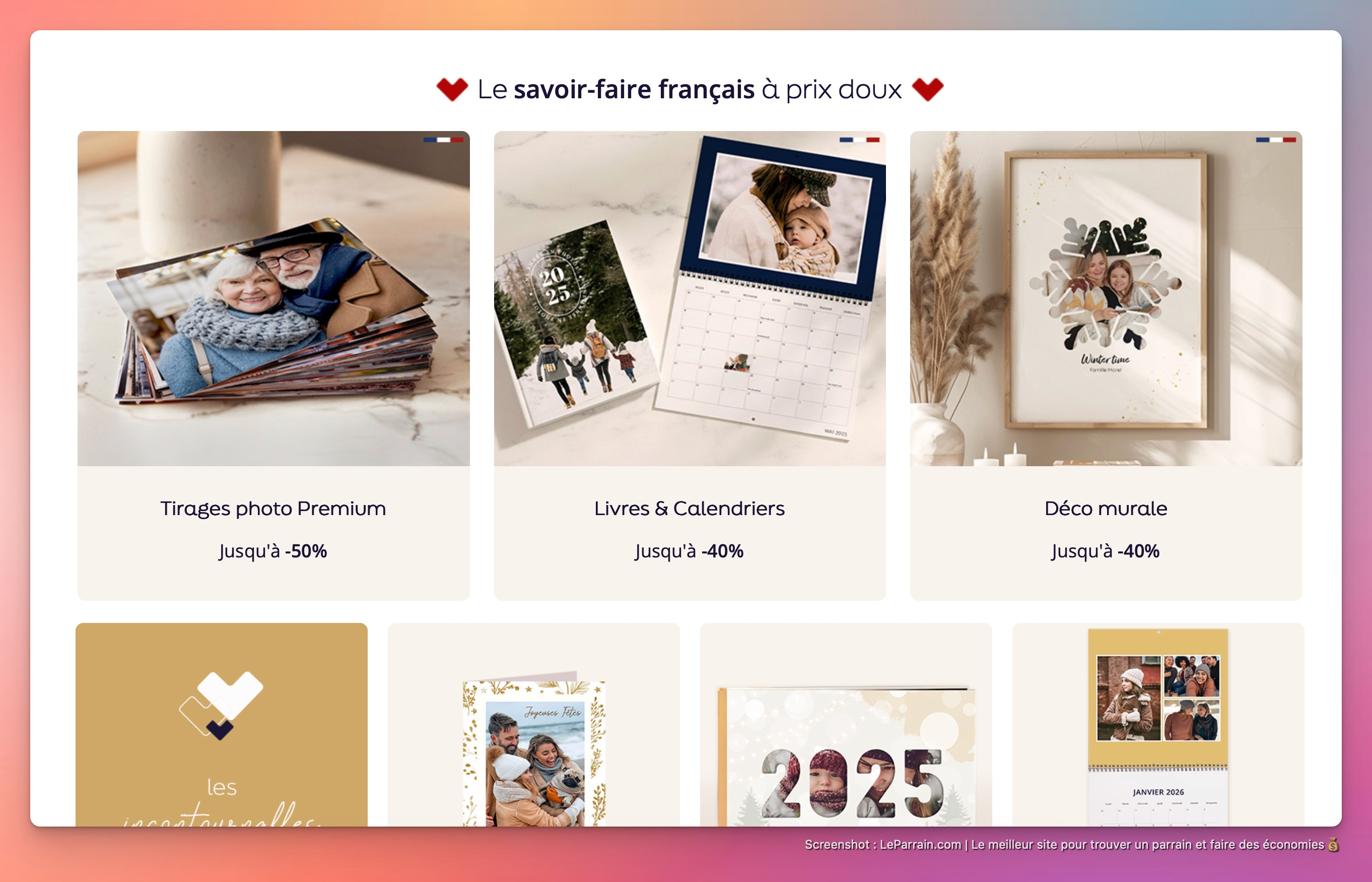 Capture d'écran 1 du programme de parrainage Photoweb