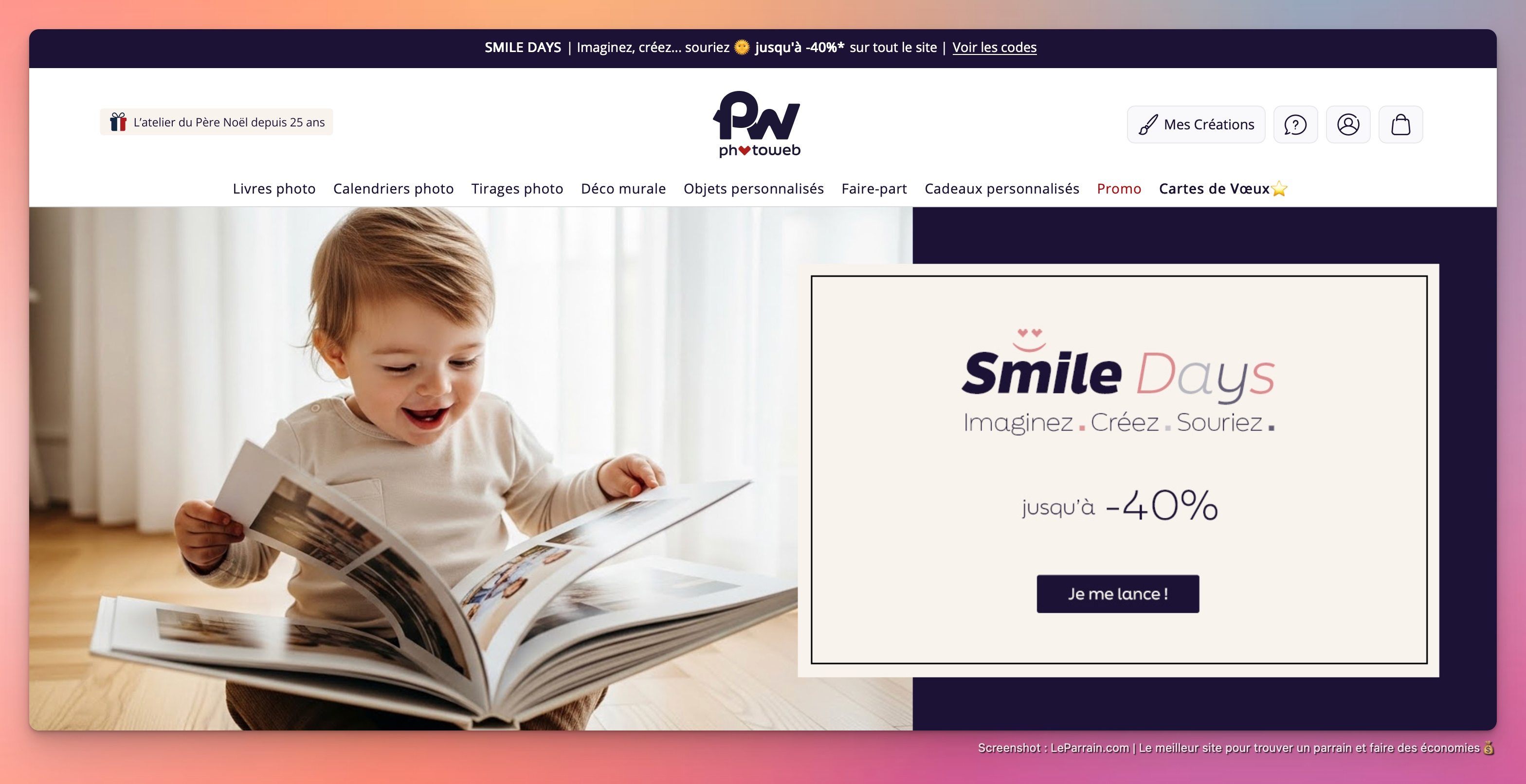 Capture d'écran 2 du programme de parrainage Photoweb