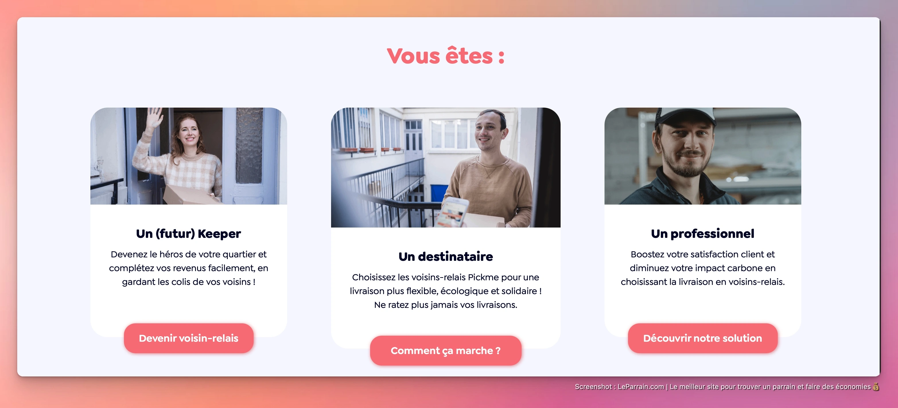 Capture d'écran 2 du programme de parrainage PickMe