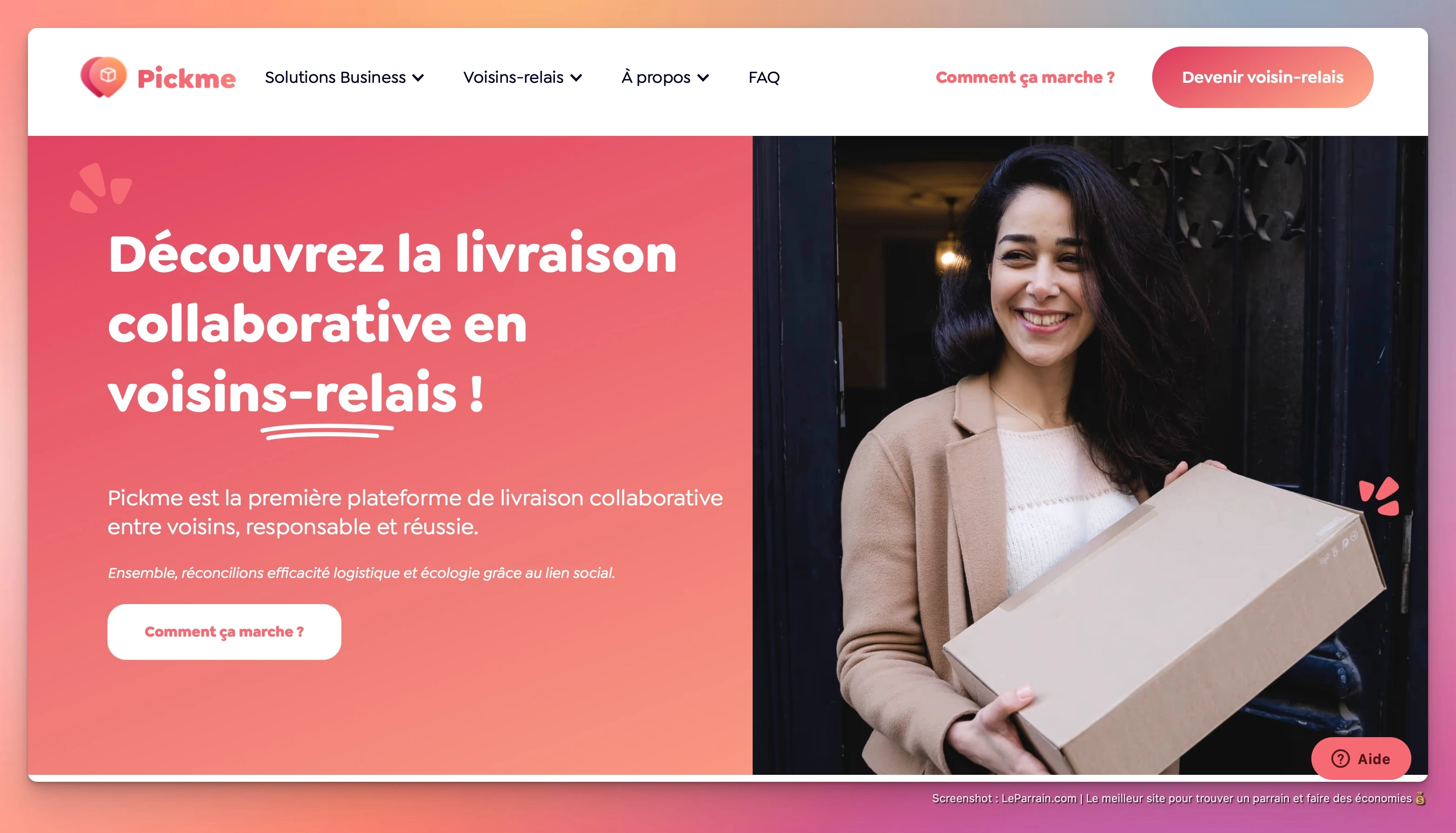 Capture d'écran 3 du programme de parrainage PickMe