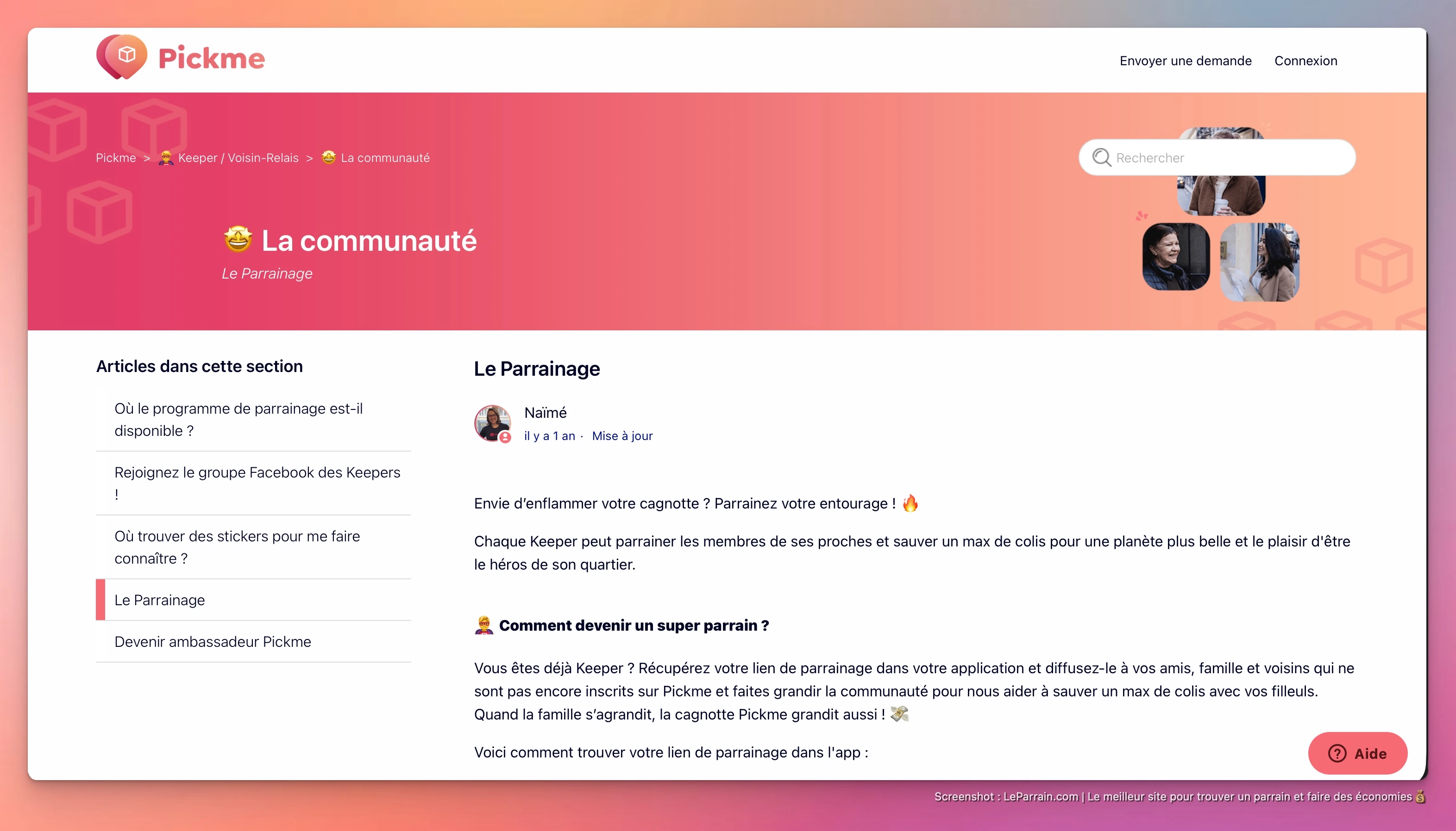 Capture d'écran 4 du programme de parrainage PickMe
