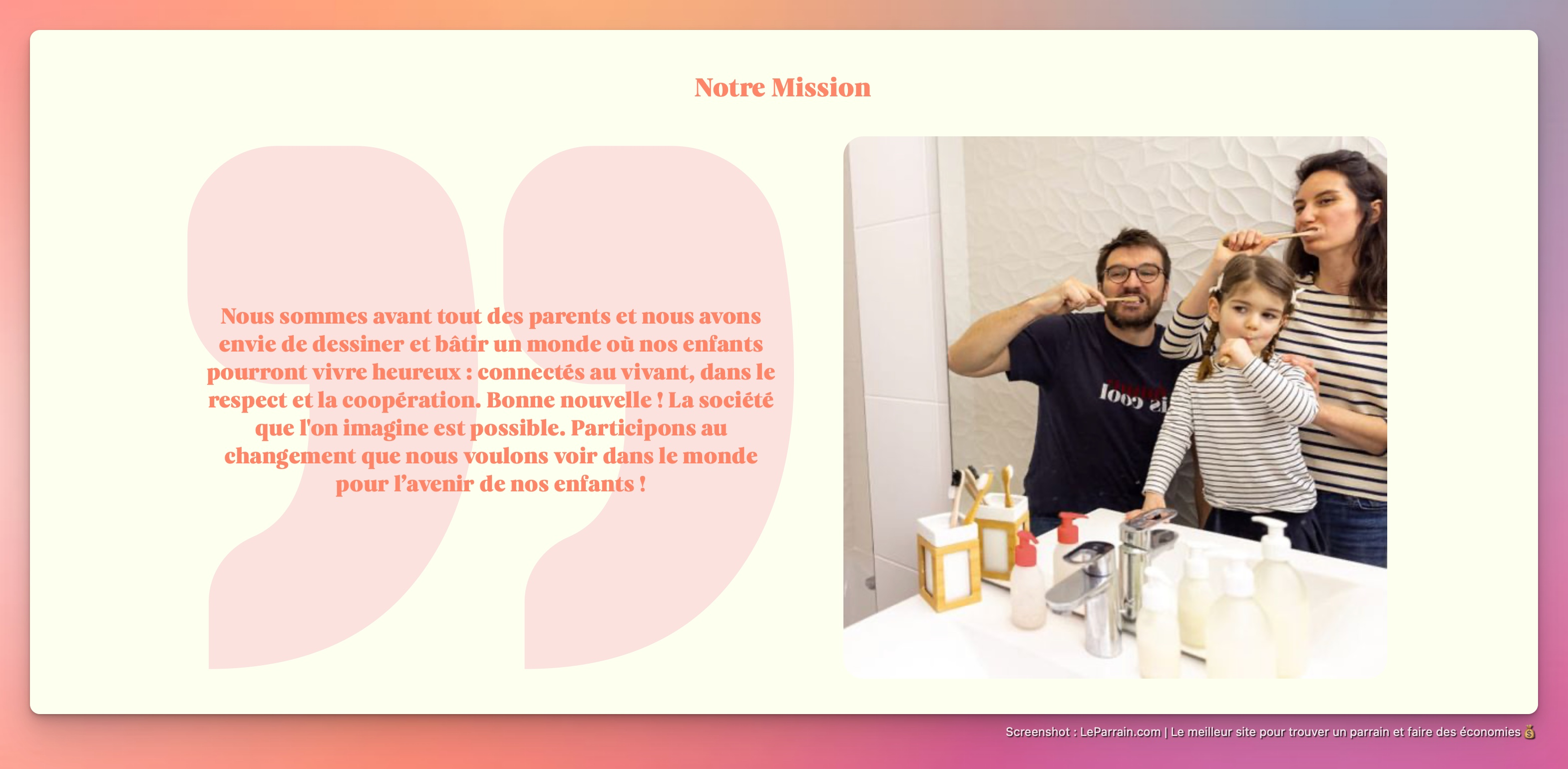 Capture d'écran 3 du programme de parrainage Pimpant