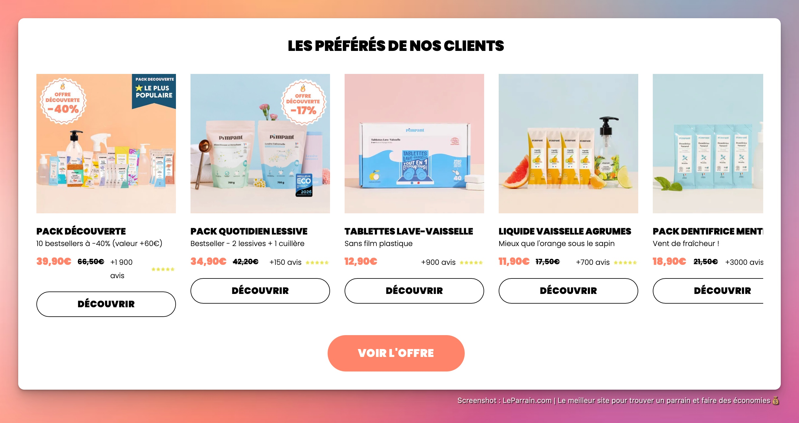 Capture d'écran 4 du programme de parrainage Pimpant