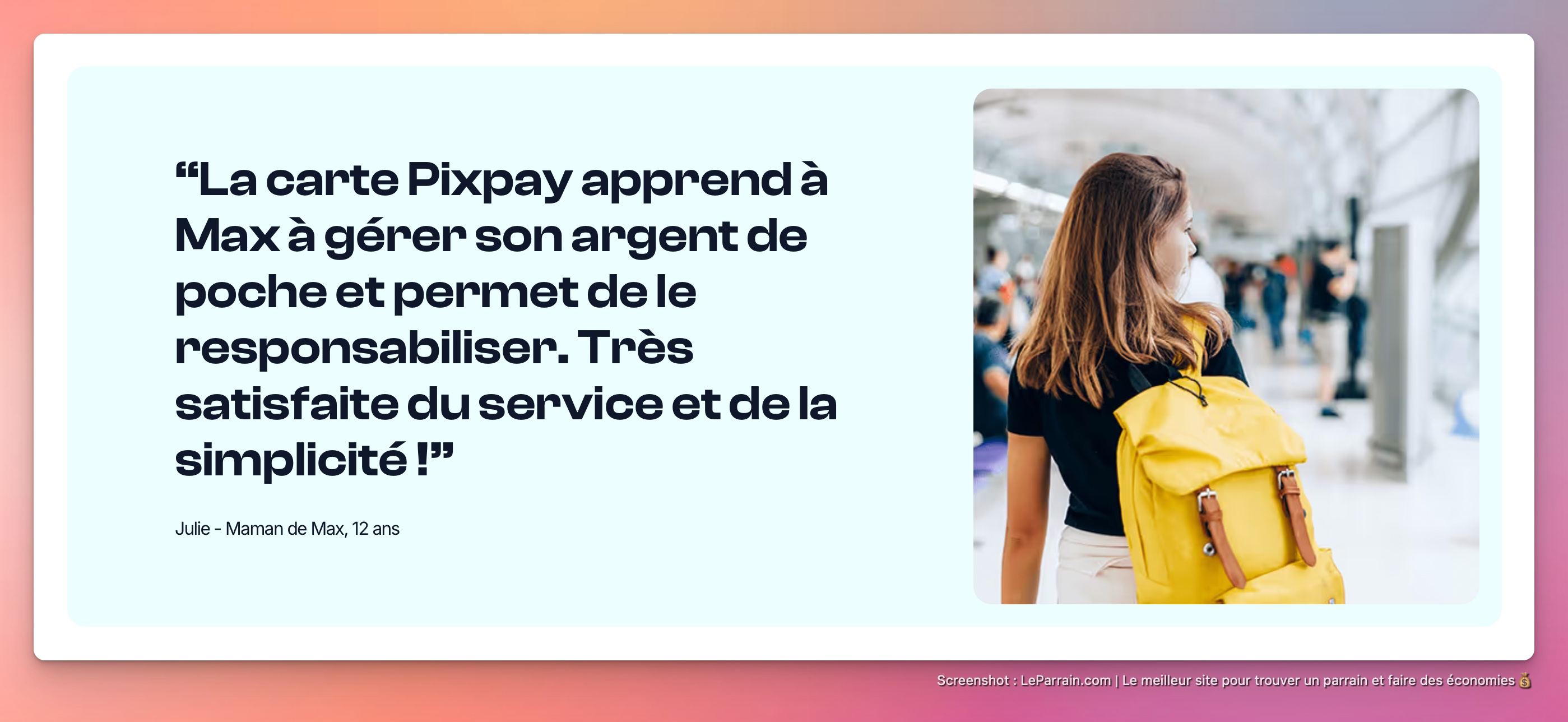 Capture d'écran 2 du programme de parrainage Pixpay