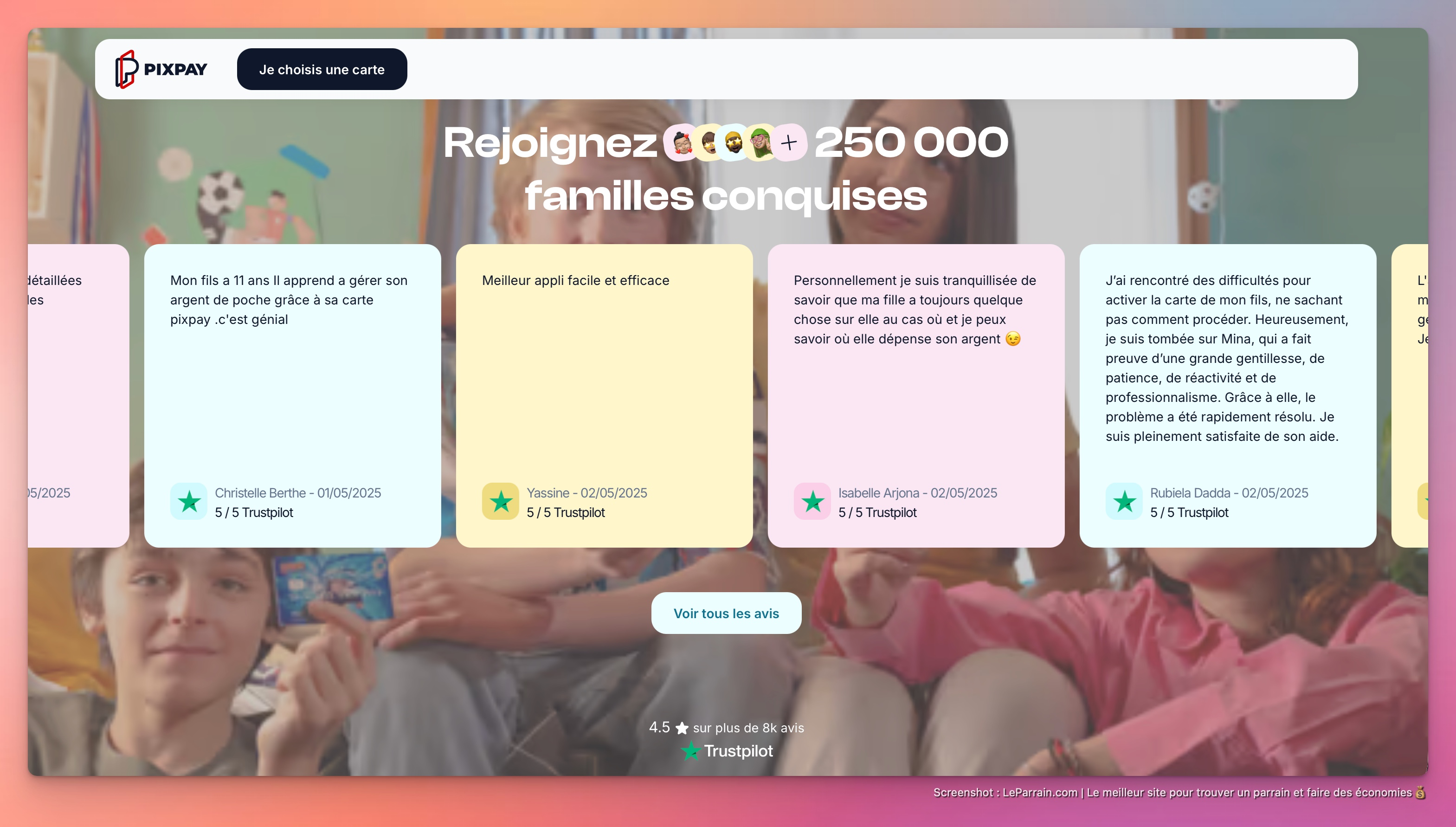 Capture d'écran 3 du programme de parrainage Pixpay