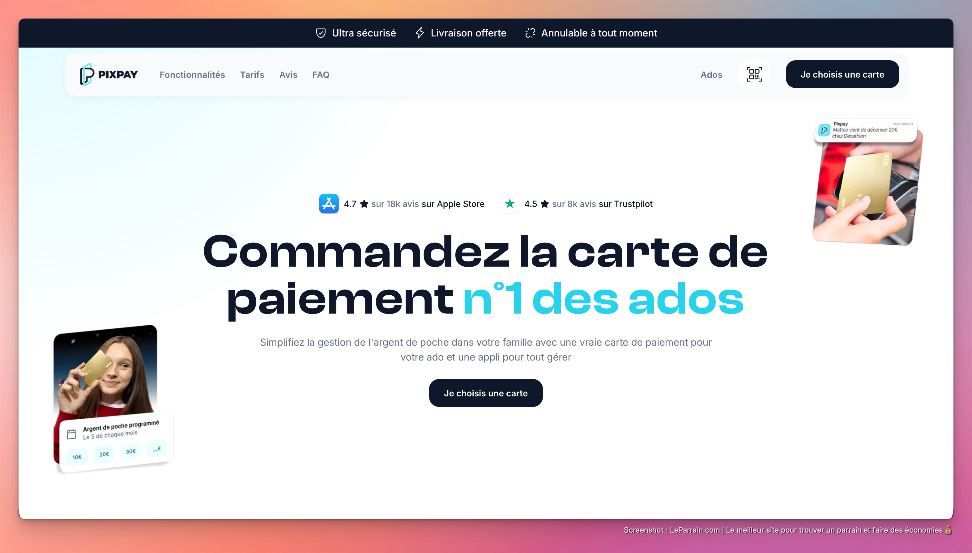 Capture d'écran 4 du programme de parrainage Pixpay